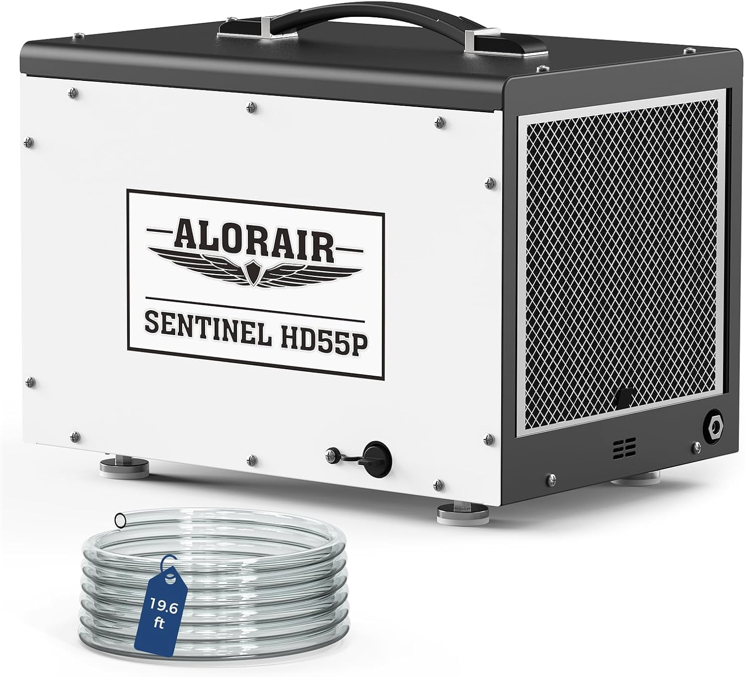 AlorAir Crawl Space Dehumidifier, 120 PPD Commercial Basement Dehumidifier with Pump and Drain Hose (White, 17.64 x 11.69 x 11.85 in) ev0bq