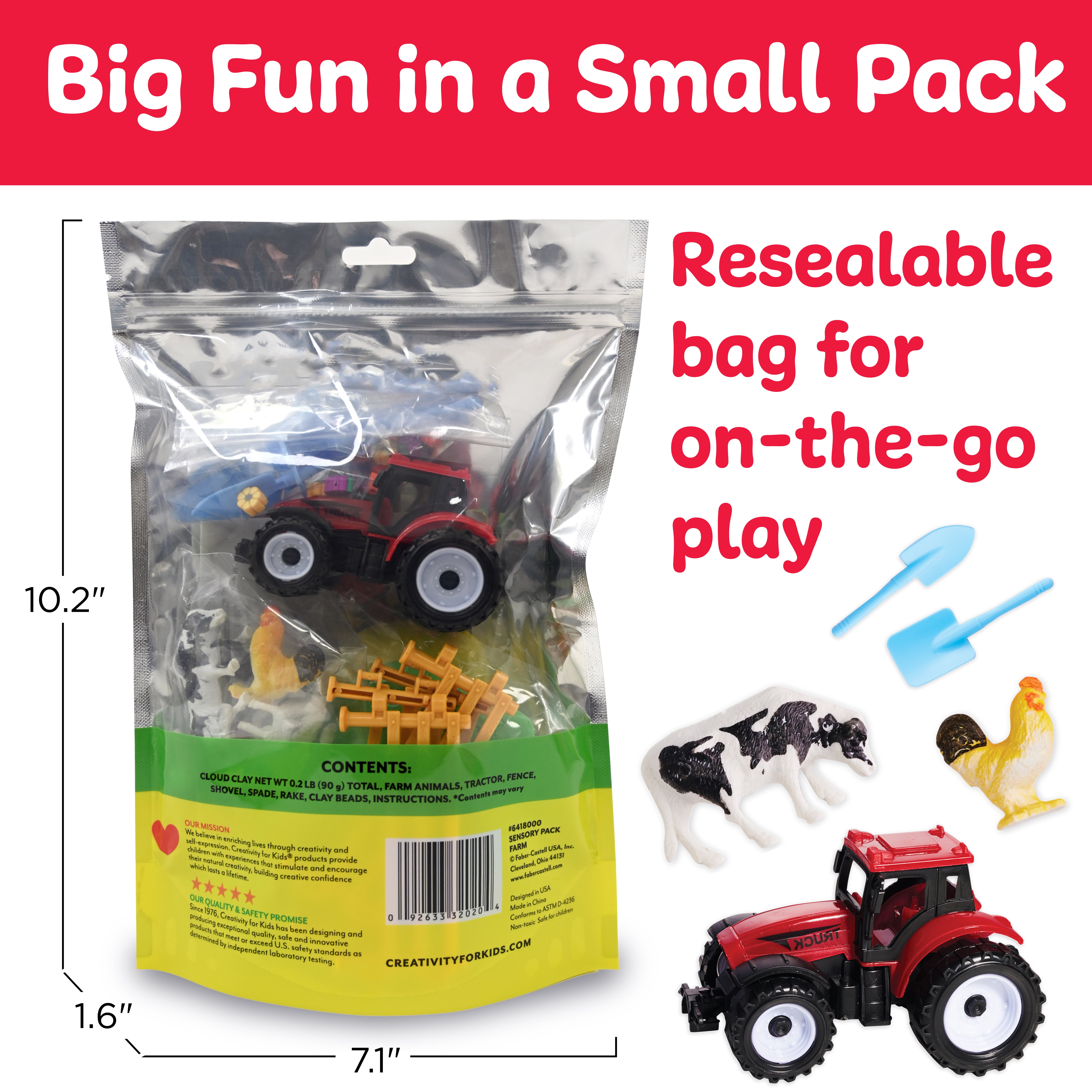 Creativity for Kids Sensory Activity Kit Farm Animal Playset with Cloud Clay and Figurines (1 Set) l3l7a