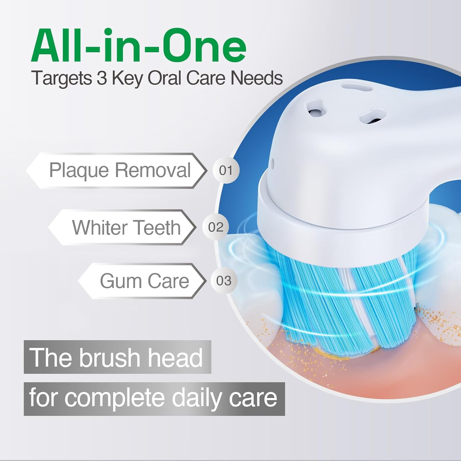 Brushmo Gentle Clean Replacement Toothbrush Heads for Oral-B iO Series (White, 6-Pack) ypsb9