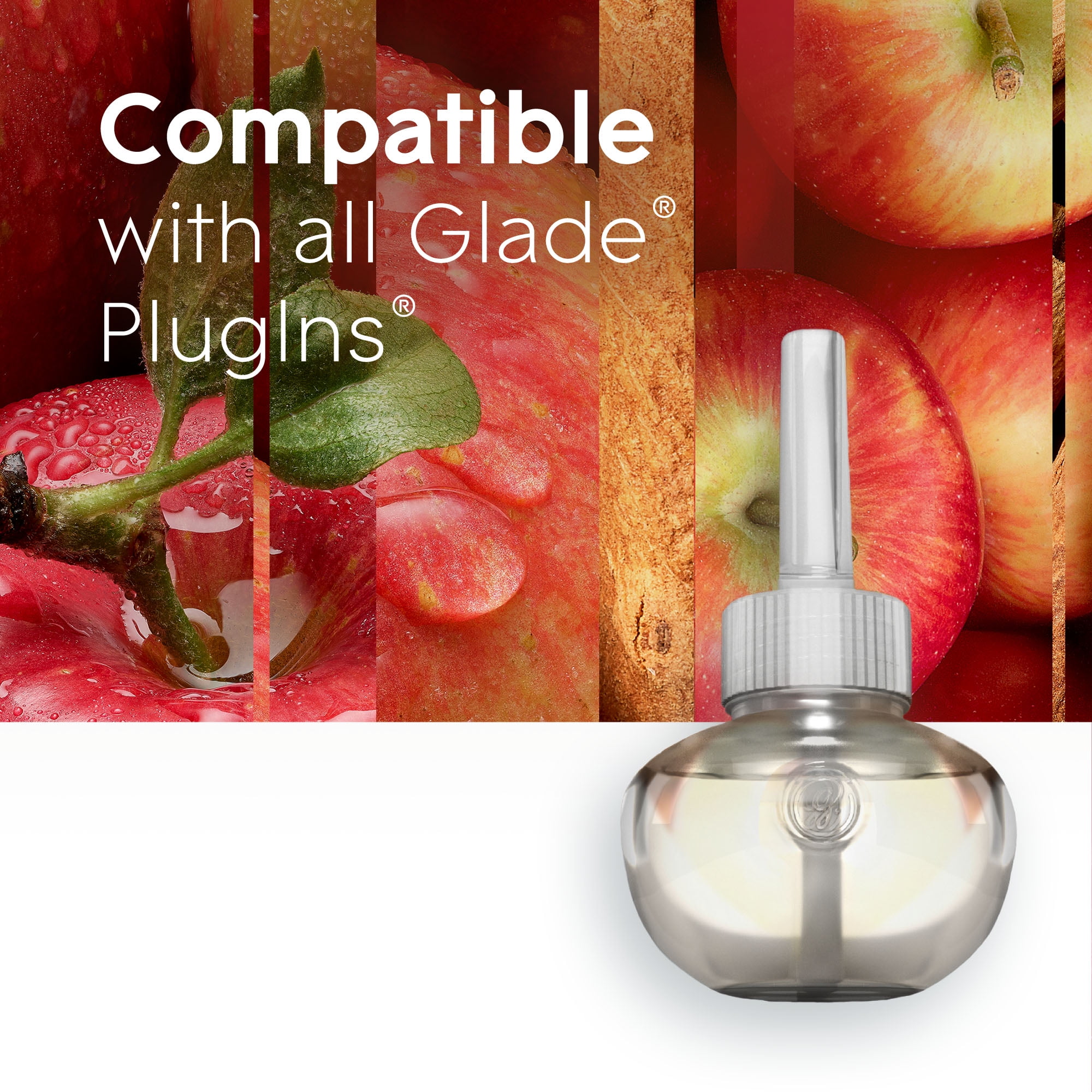 Glade PlugIns Scented Oil Air Freshener Refills, Apple Cinnamon, Essential Oil Infused (5 Pack, 3.35 fl oz) wdlq7