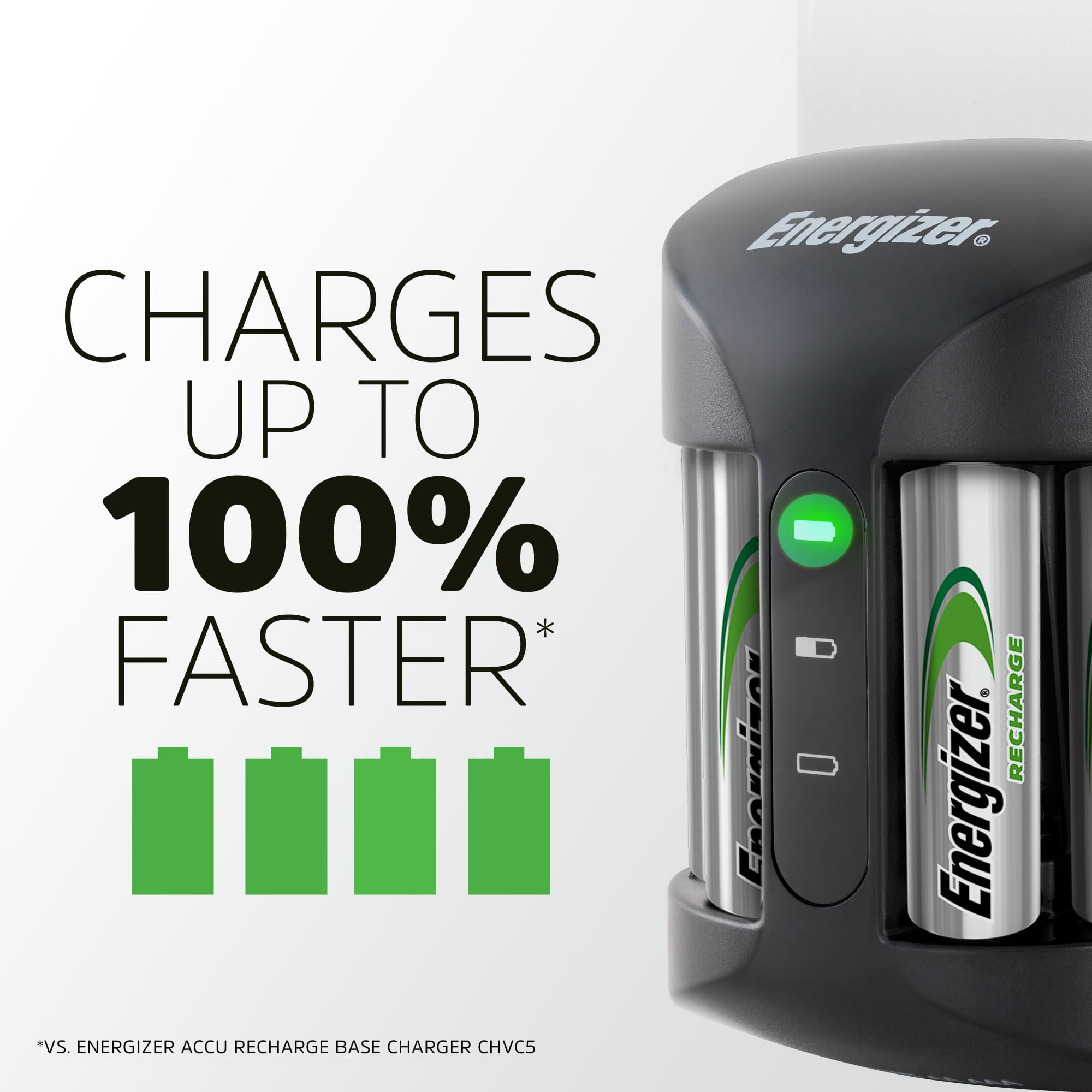 Energizer Recharge Pro Battery Charger for AA and AAA NiMH Batteries (4 AA Batteries Included) ojavs