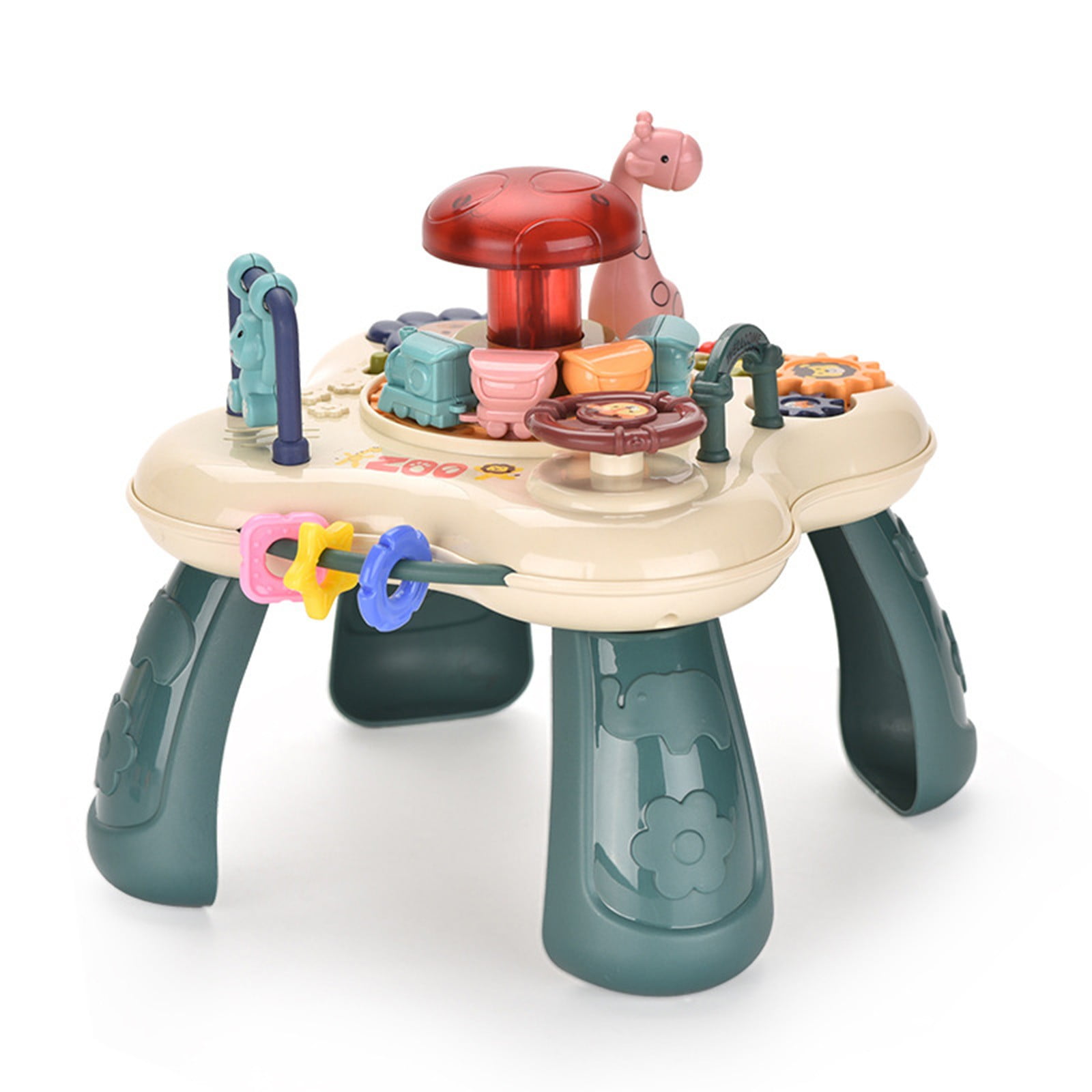 OEFNTAC Multifunctional Activity Learning Table for Toddlers, Interactive Musical Educational Toy with Animal Sounds (18 in x 18 in) xevnj