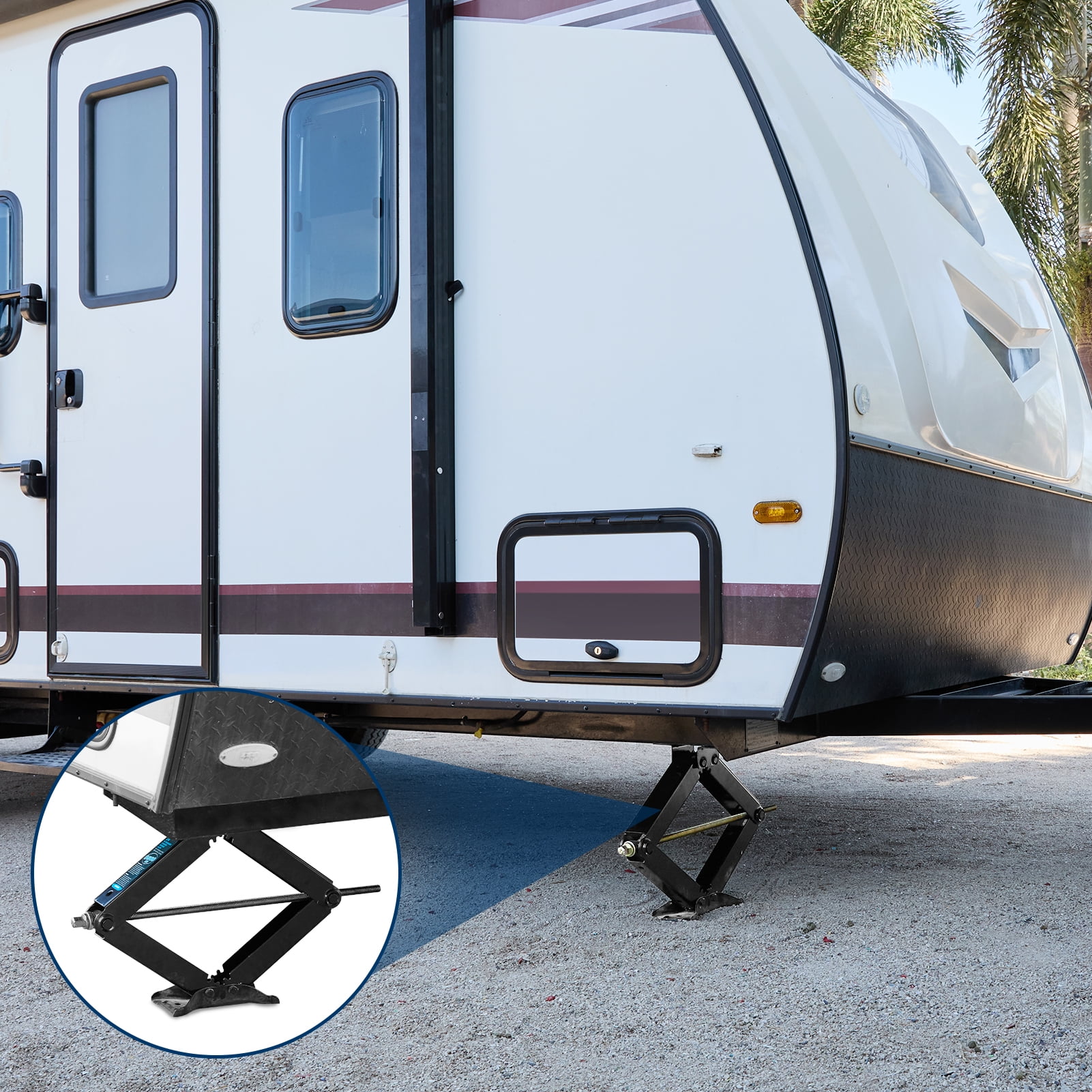 Kohree RV Trailer Stabilizer Scissor Jacks (Black, 9500 lb, Set of 4) di98w
