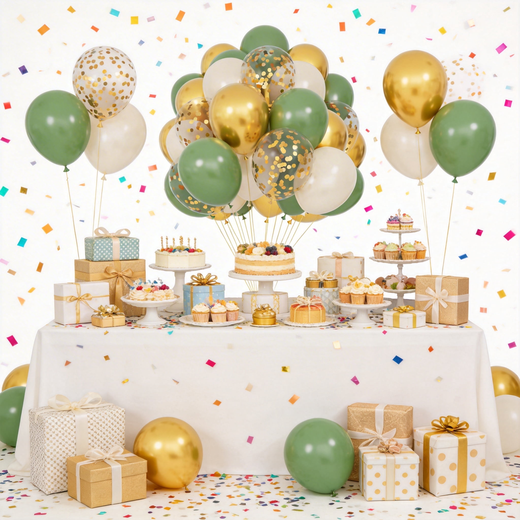 Qiameng Sage Green and Gold Balloon Arch Kit for Party Decorations (92 Pieces, 12 in) 8xlyt