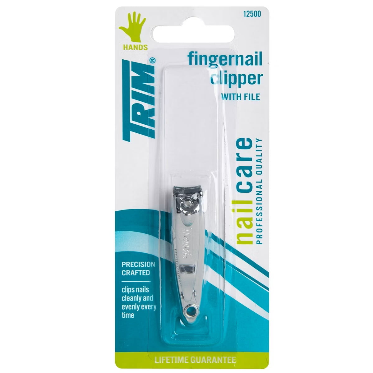 Trim Fingernail Clipper with Built-in File, Professional Precision Steel (Black, 1 Count) bm9ol