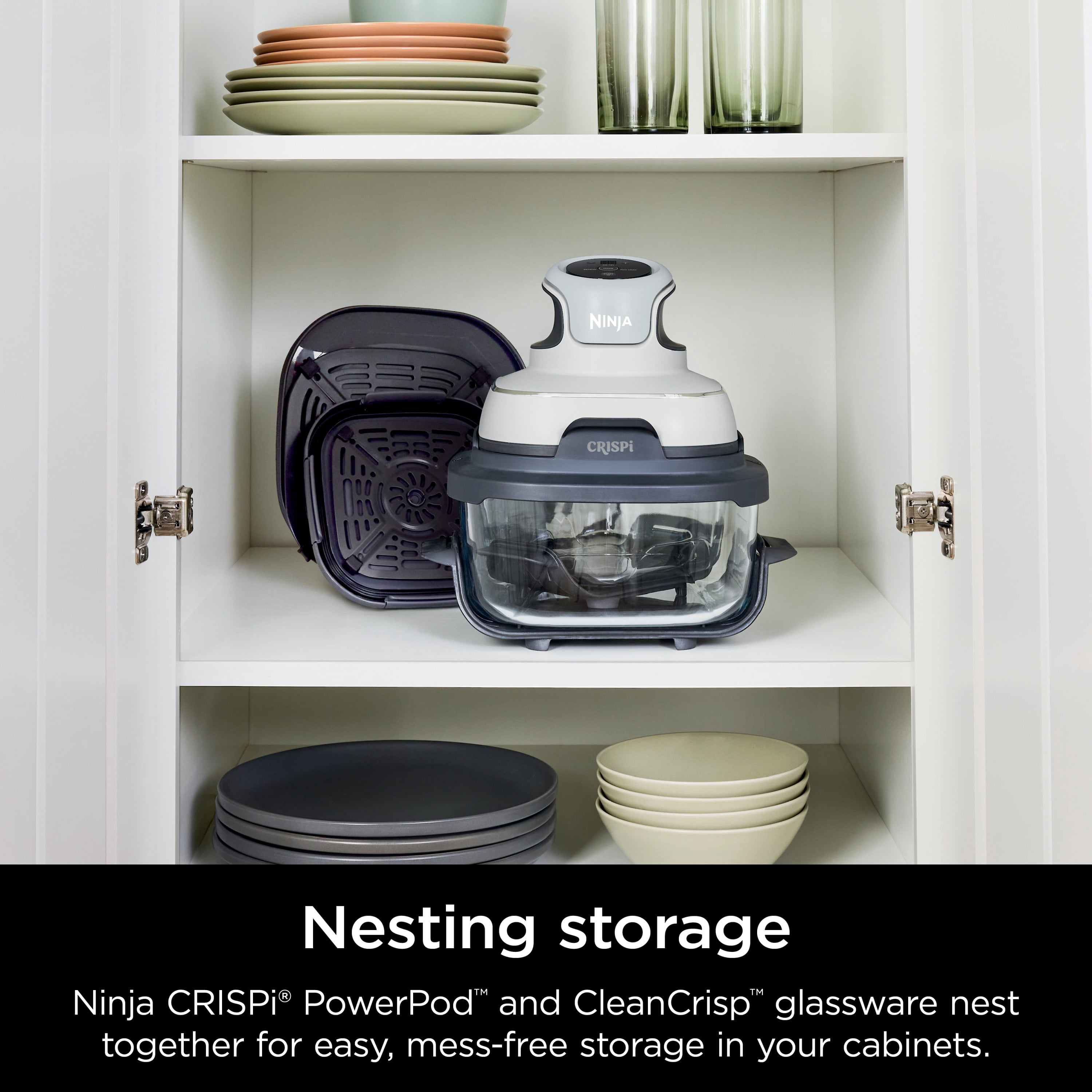 Ninja Crispi Glass Air Fryer 3-in-1 Portable Countertop Oven (White, 4 qt) iggs7