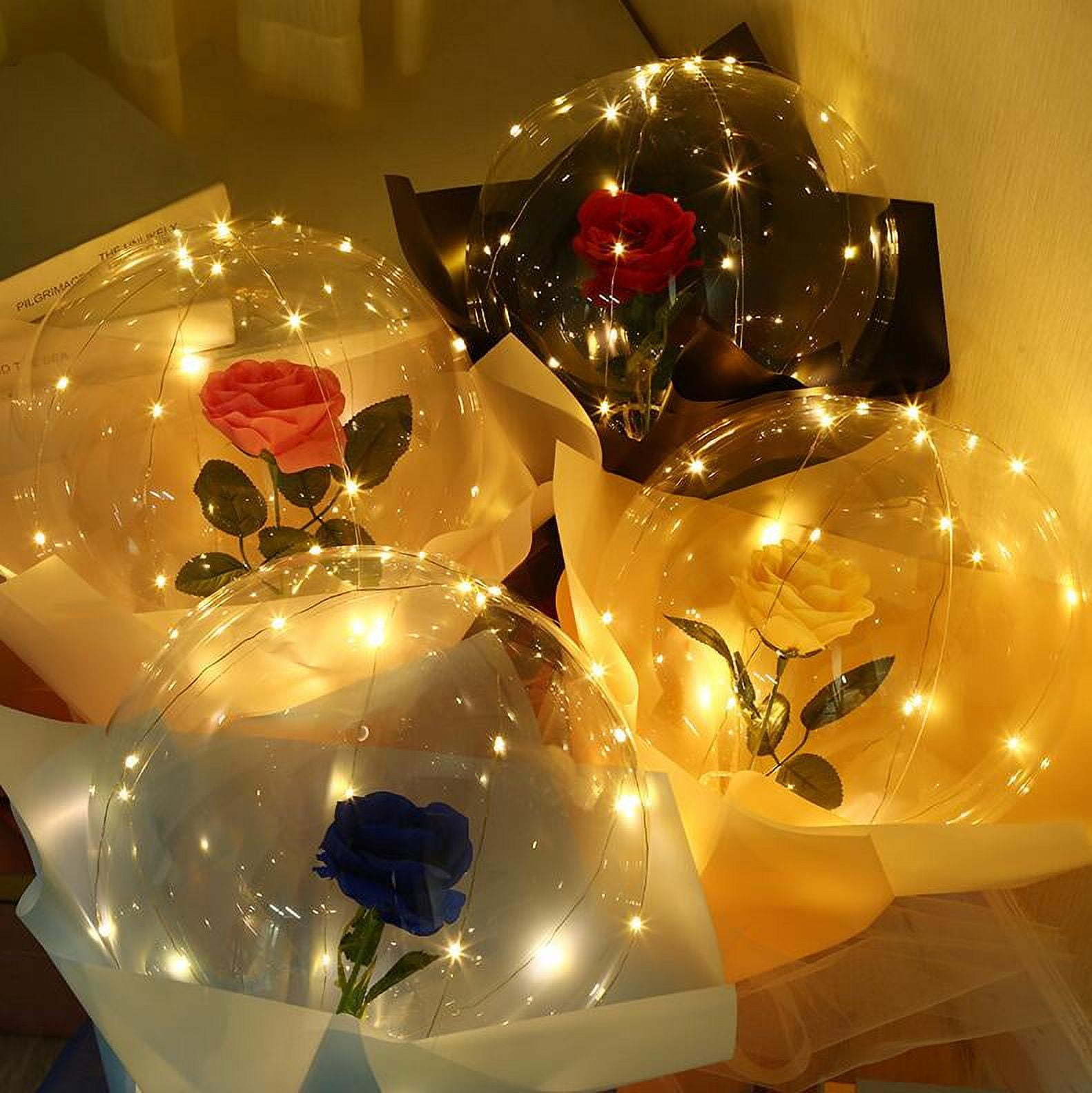 Toner Depot LED Rose Bouquet DIY Craft Kit (Black, 4 Pack, 22 in) u85ls