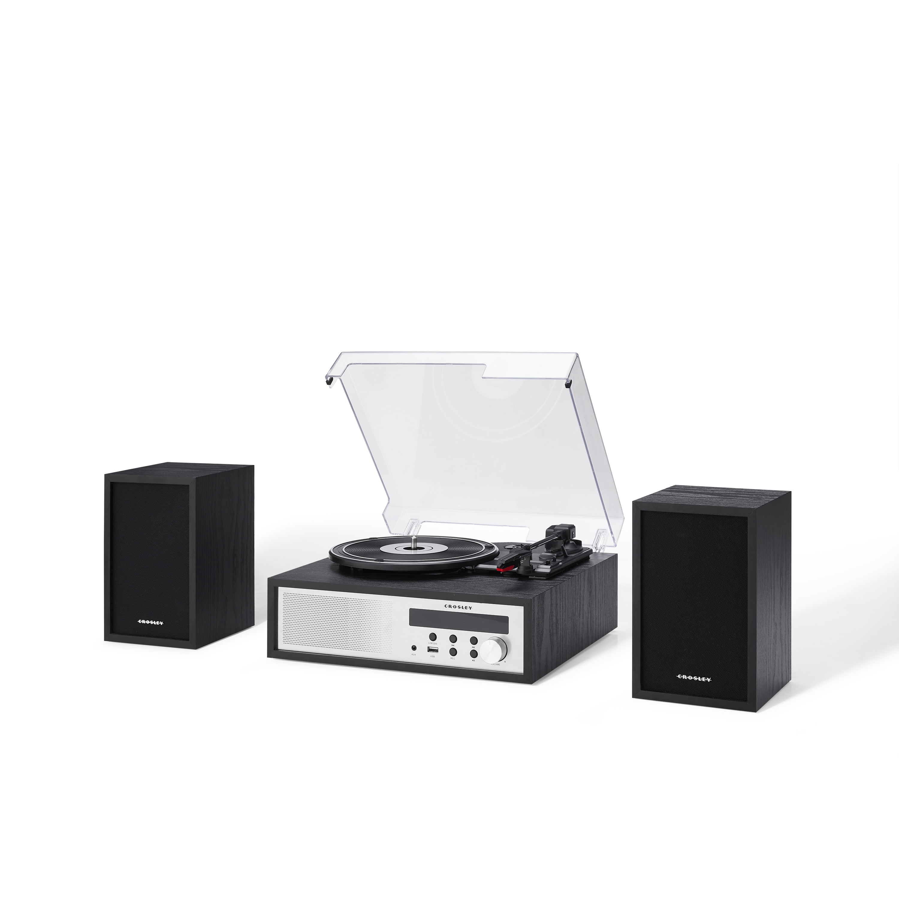 Crosley Sloane Record Player with External Speakers and Bluetooth (Black) 6f1ou - Image 6