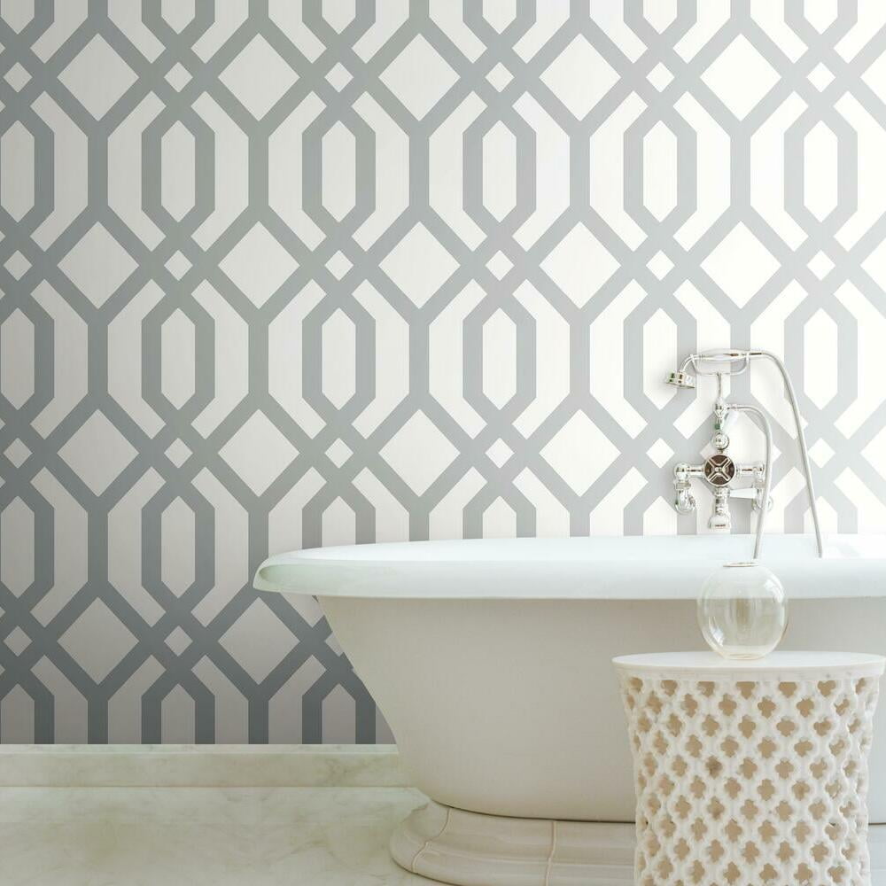 RoomMates Gazebo Lattice Peel and Stick Wallpaper (Blue, 20.5 in x 16.5 ft) 9reau