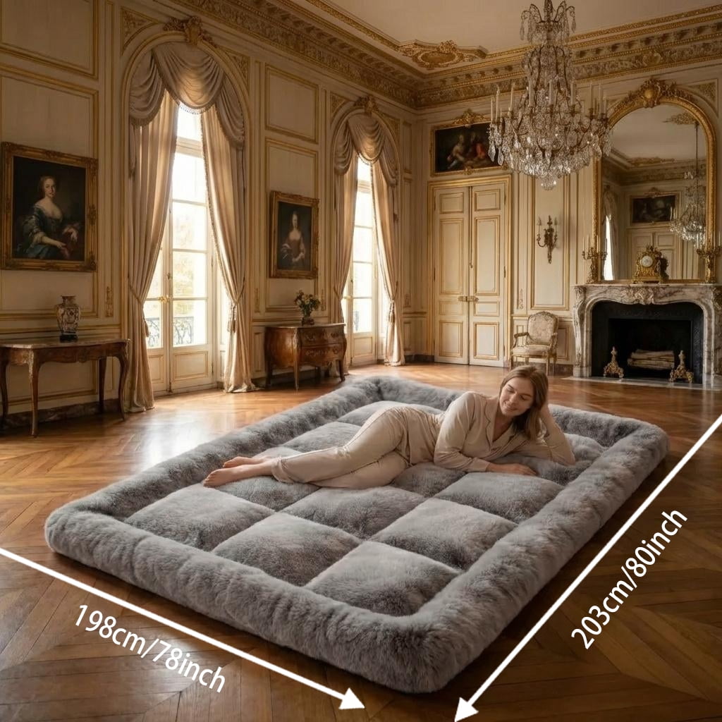 ComfortCloud Foldable Floor Mattress, Plush Memory Foam Sleeping Pad for Guest Room and Camping (Grey, 75 in x 54 in) x8dg4