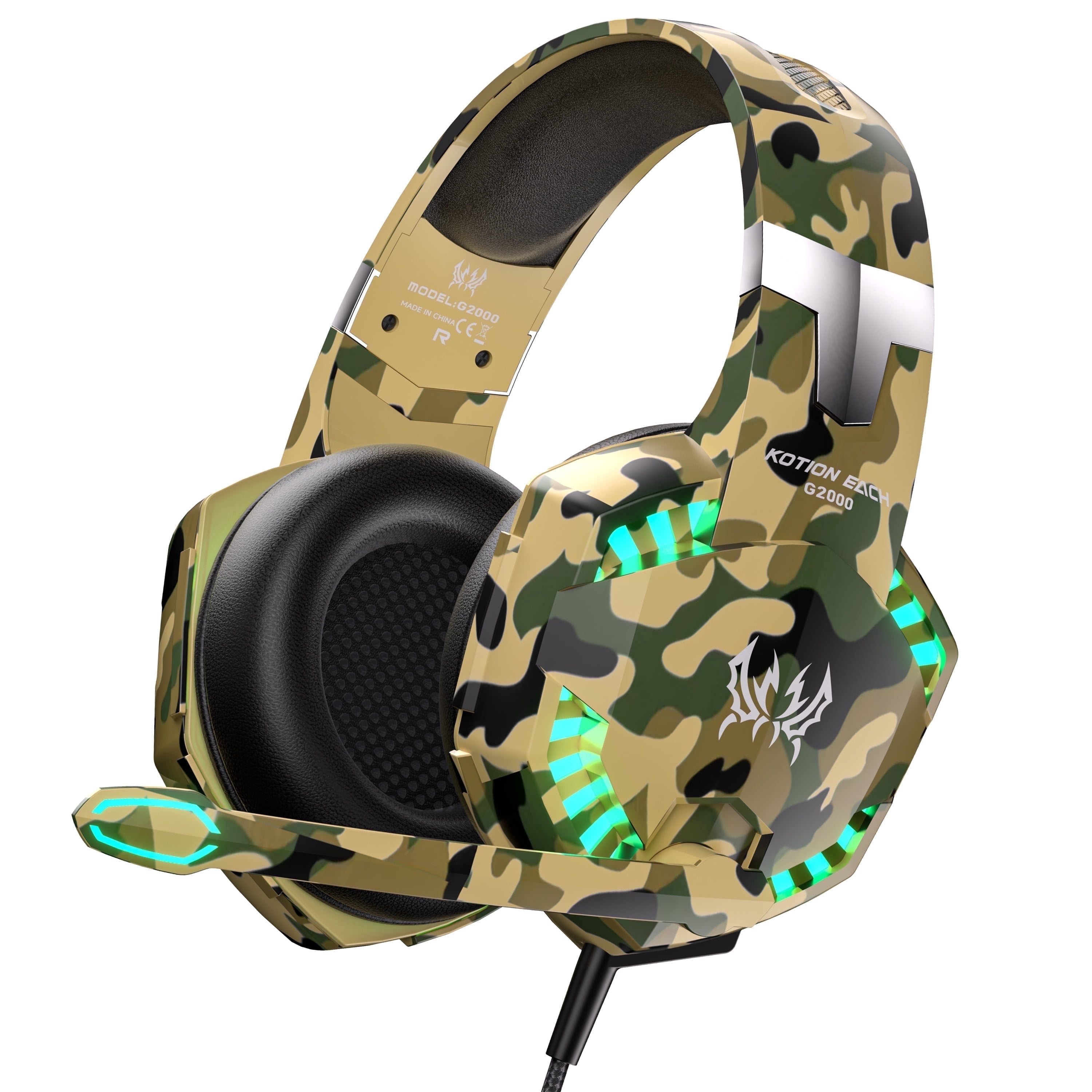 UHM Gaming Headset with Noise-Canceling Microphone and 7.1 Surround Sound (Yellow, 1 Unit) 51z48