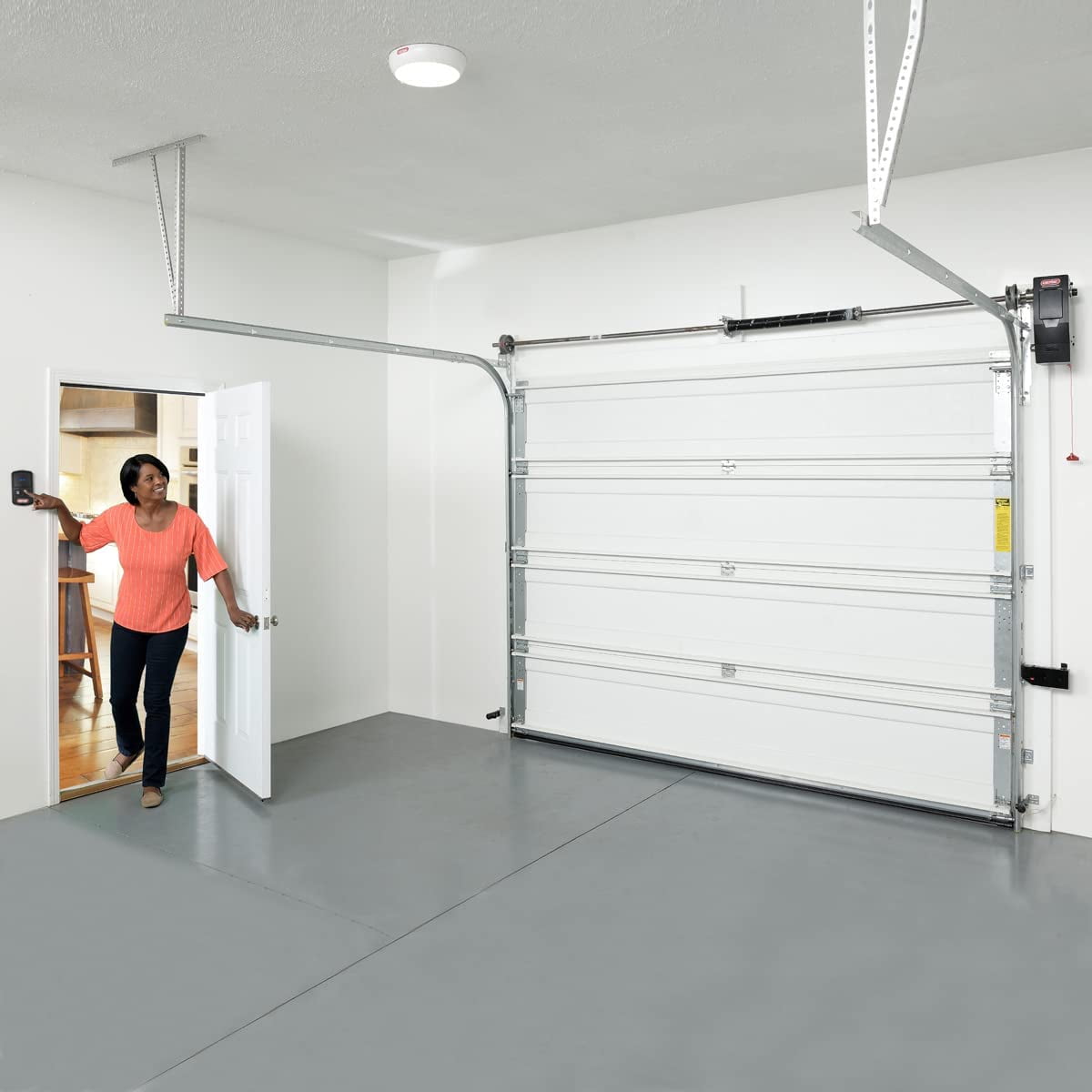 Genie 6072H-O Wall Mount Garage Door Opener, Space-Saving Design with Bluetooth LED (Black, 850 lb Capacity) sv1c9