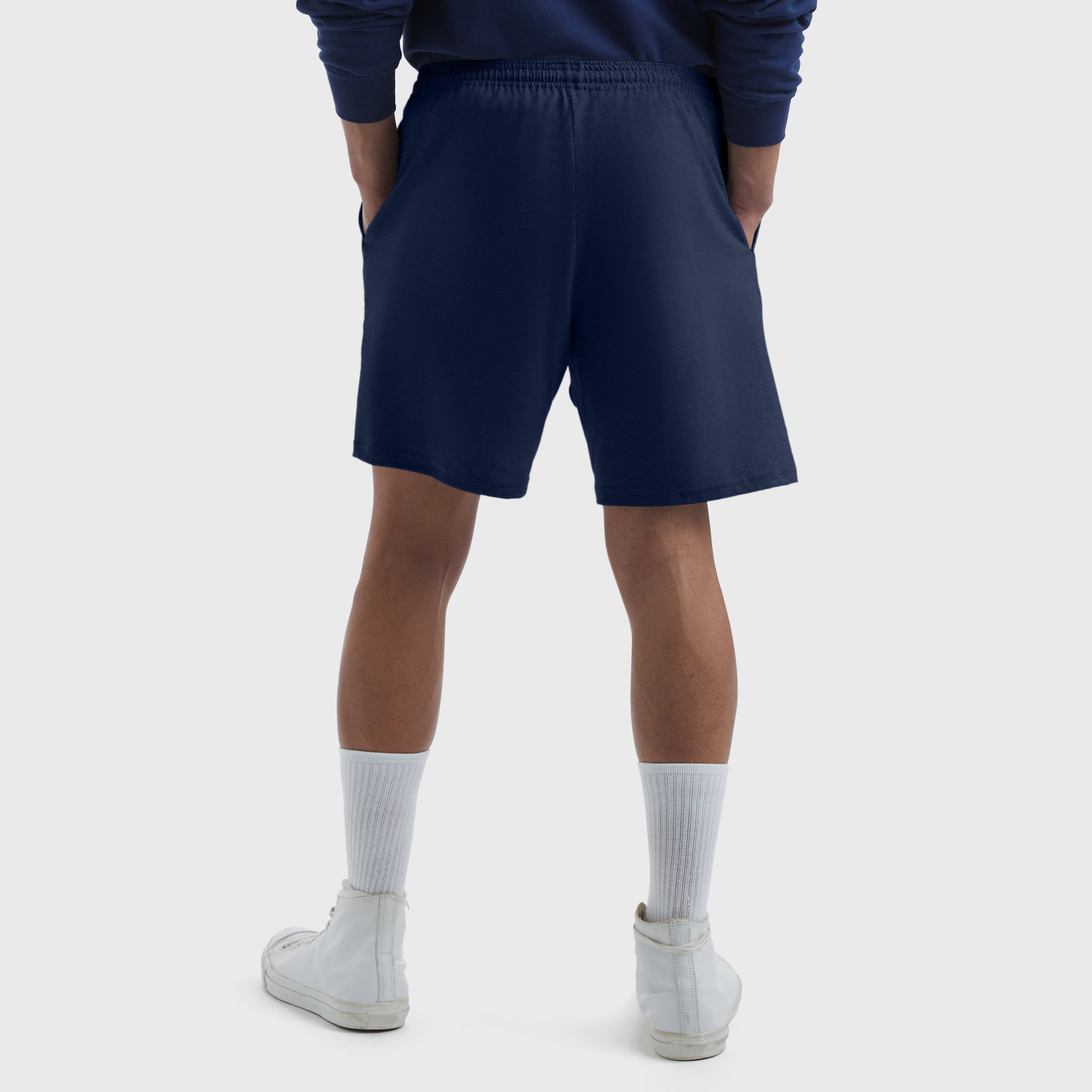 Hanes Essentials Men's Cotton Shorts with Pockets (Blue, S-4XL) dyzum