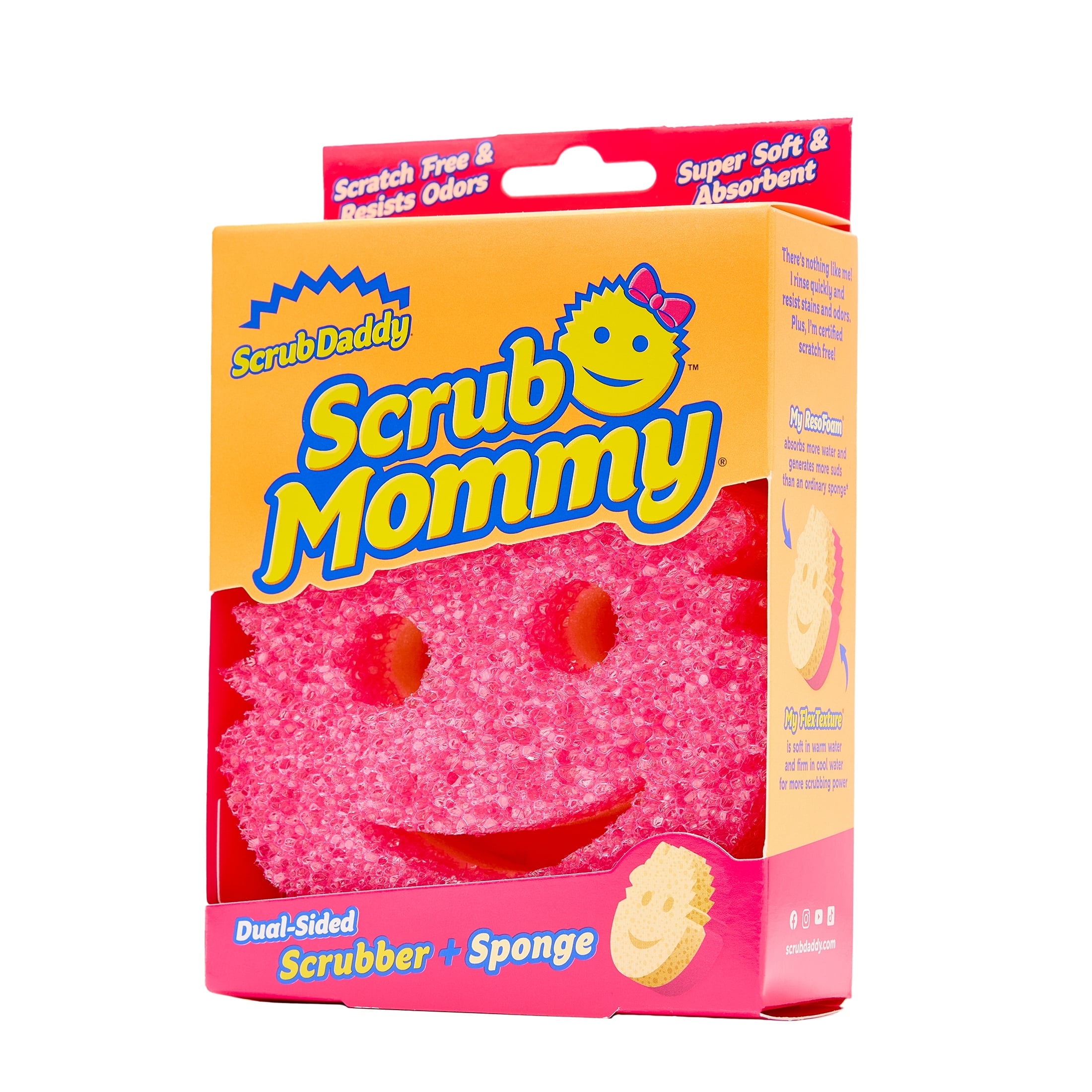 Scrub Daddy Scrub Mommy Dual-Sided Scratch-Free Cleaning Sponge (Pink, 1-Pack) m9qrx