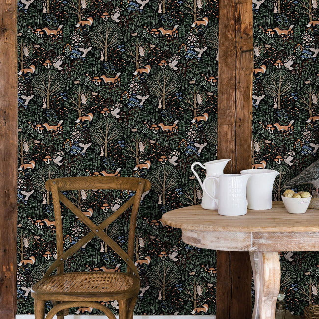 RoomMates Clara Jean Folklore Forest Peel & Stick Wallpaper (Brown, 17 in x 16.5 ft) qyeto