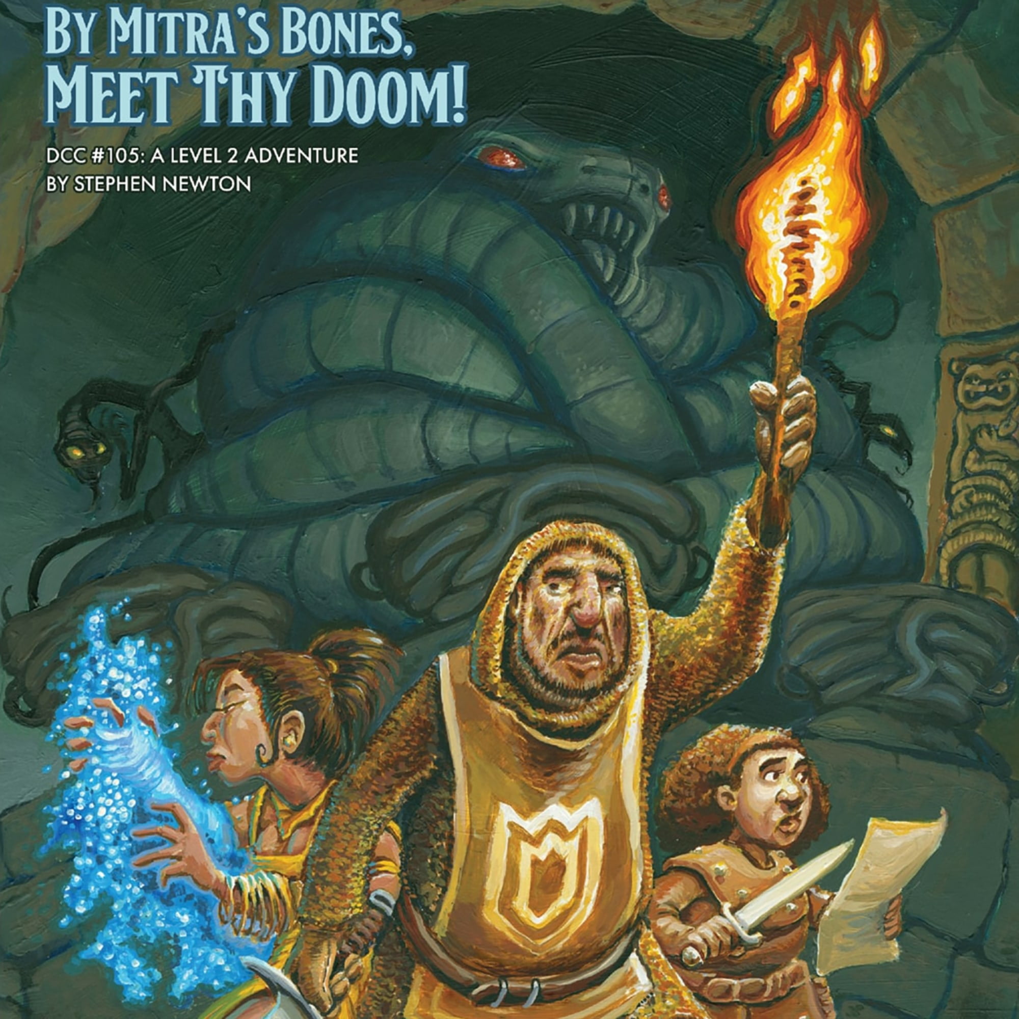 Dungeon Crawl Classics #105: By Mitra’s Bones, Meet Thy Doom! RPG Adventure Module (Softcover, Level 2) vc6pv