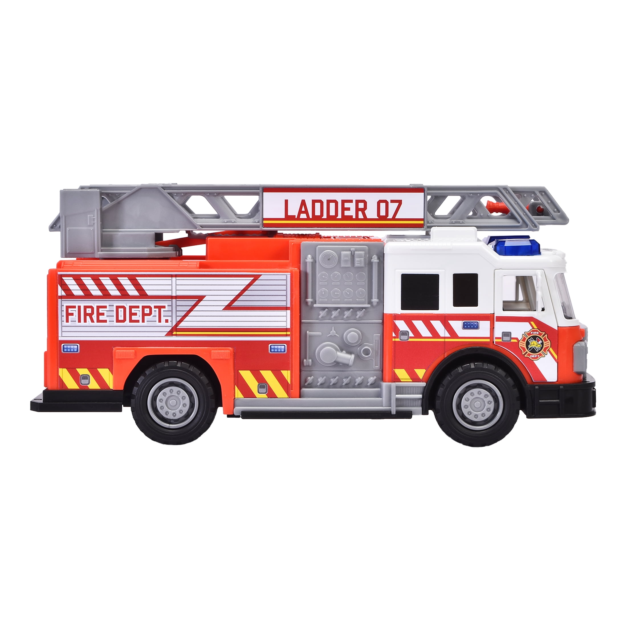 Adventure Force Fire Truck Toy with Lights and Sounds (13.59 in x 4.86 in x 11.81 in) nx4bh