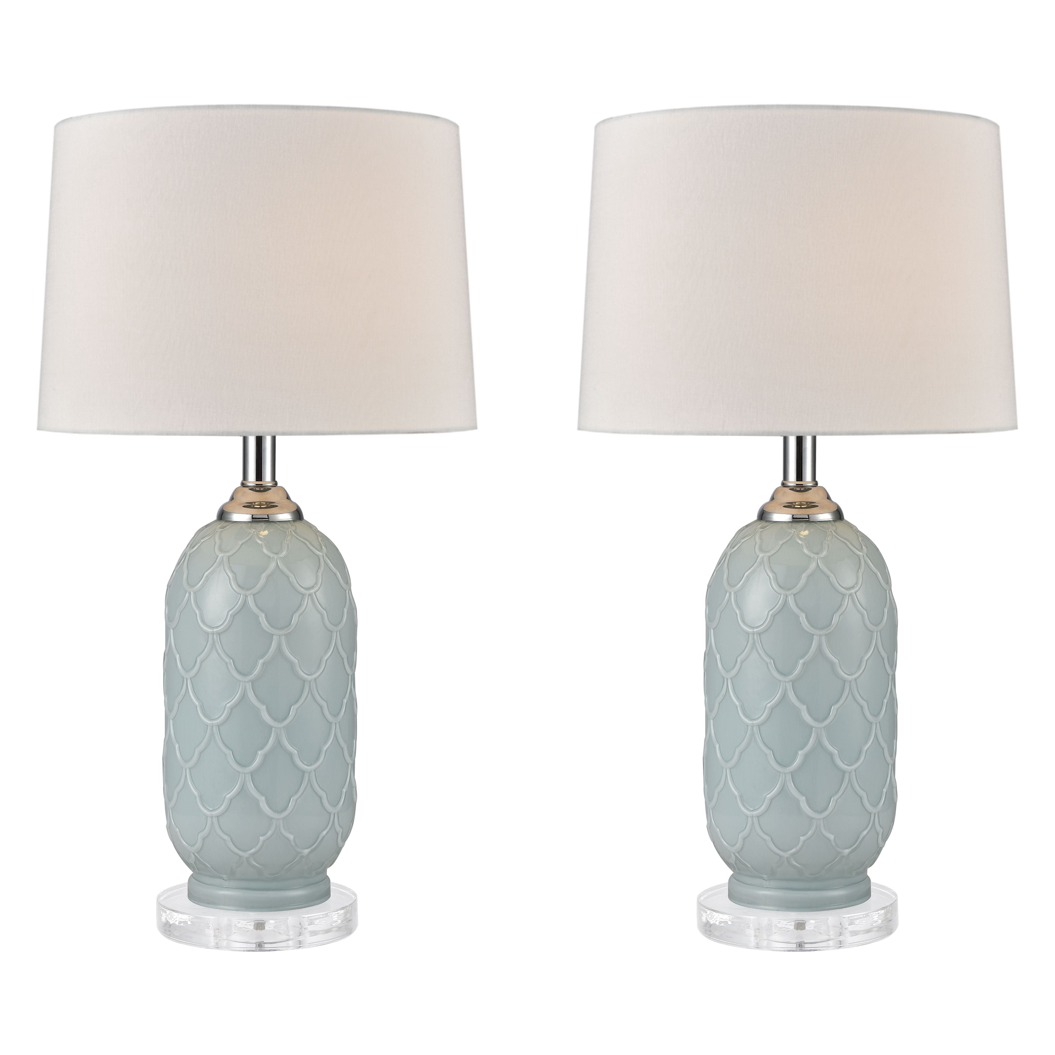 ELK Home La Joliette 24-inch Table Lamp Set, Coastal Textured Lighting (Pale Blue, 2-Pack) r0lzd