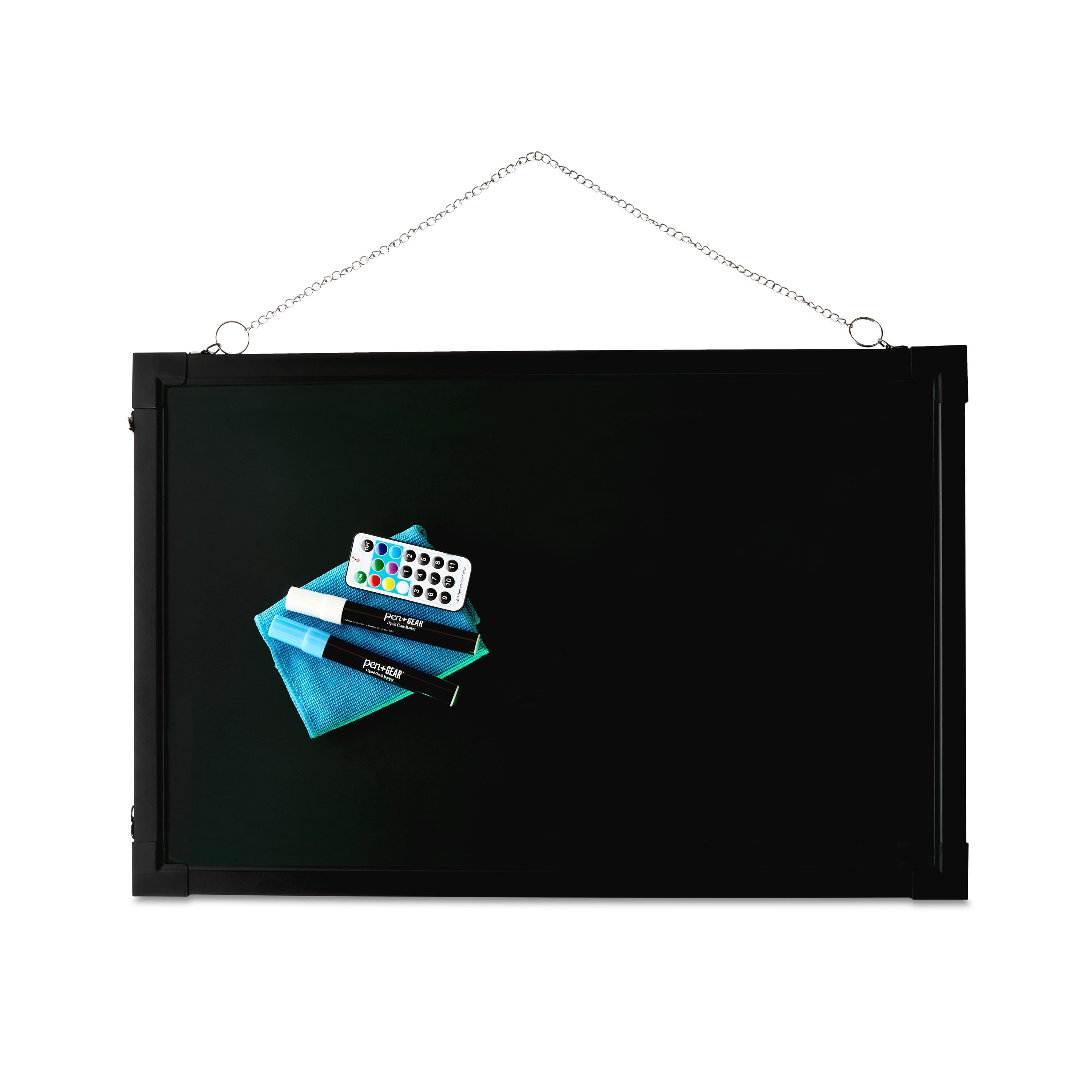 Pen+Gear LED Illuminated Message Board, Multi-Mode Flashing Display with Remote and Markers (15.7 in x 23.6 in) hptbb