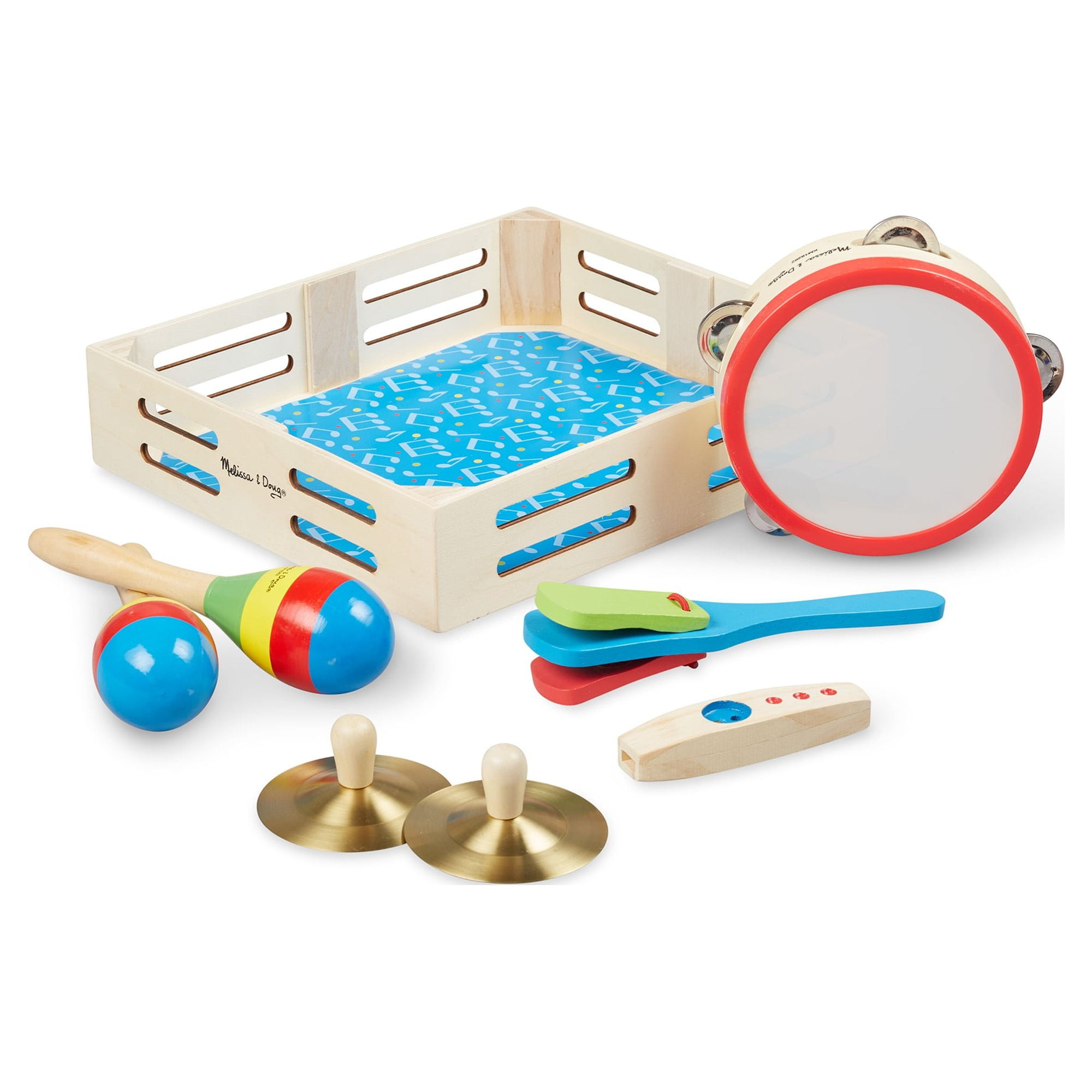 Melissa & Doug Music Makers 7-Piece Wooden Musical Instrument Set (Red, 7-Piece) piy3c
