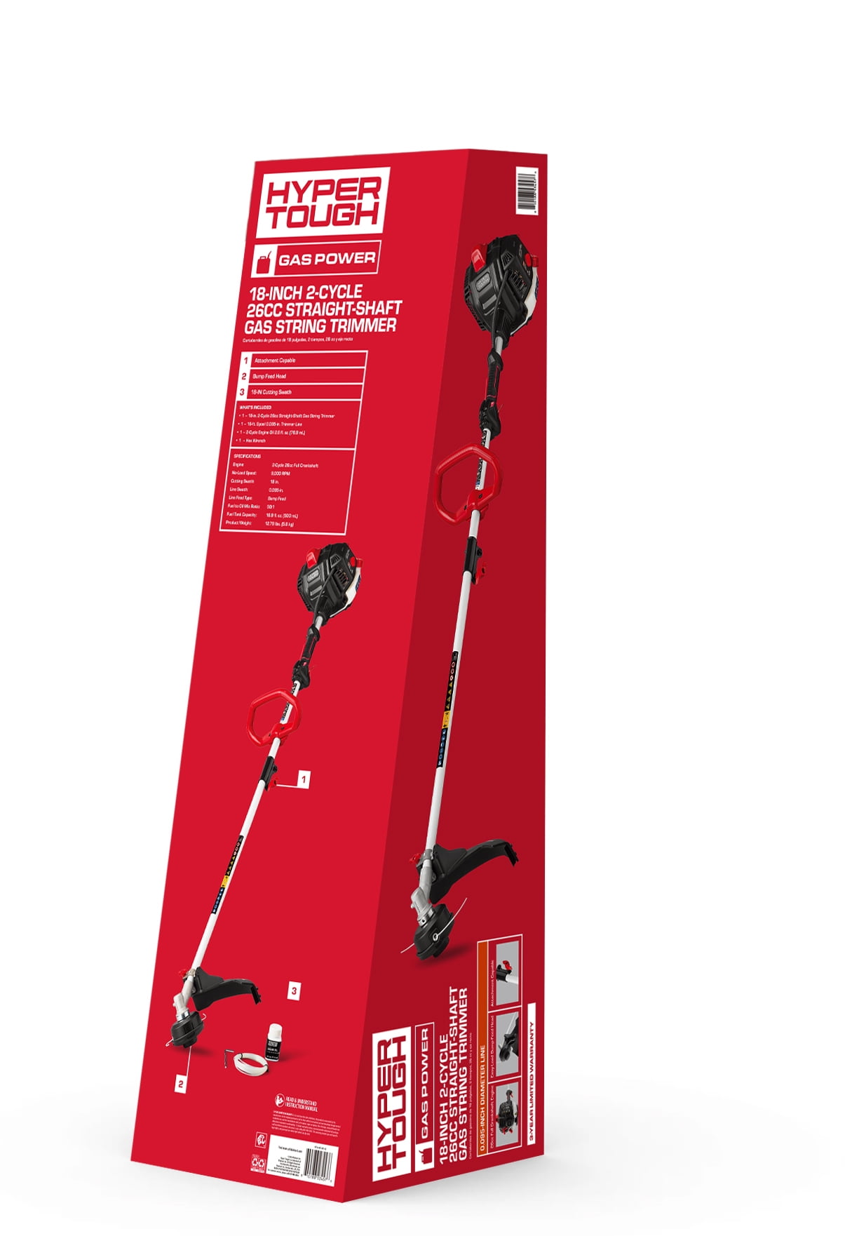 Hyper Tough 26cc 2-Cycle Gas Powered String Trimmer (Straight Shaft, 18 in) 8sb0a