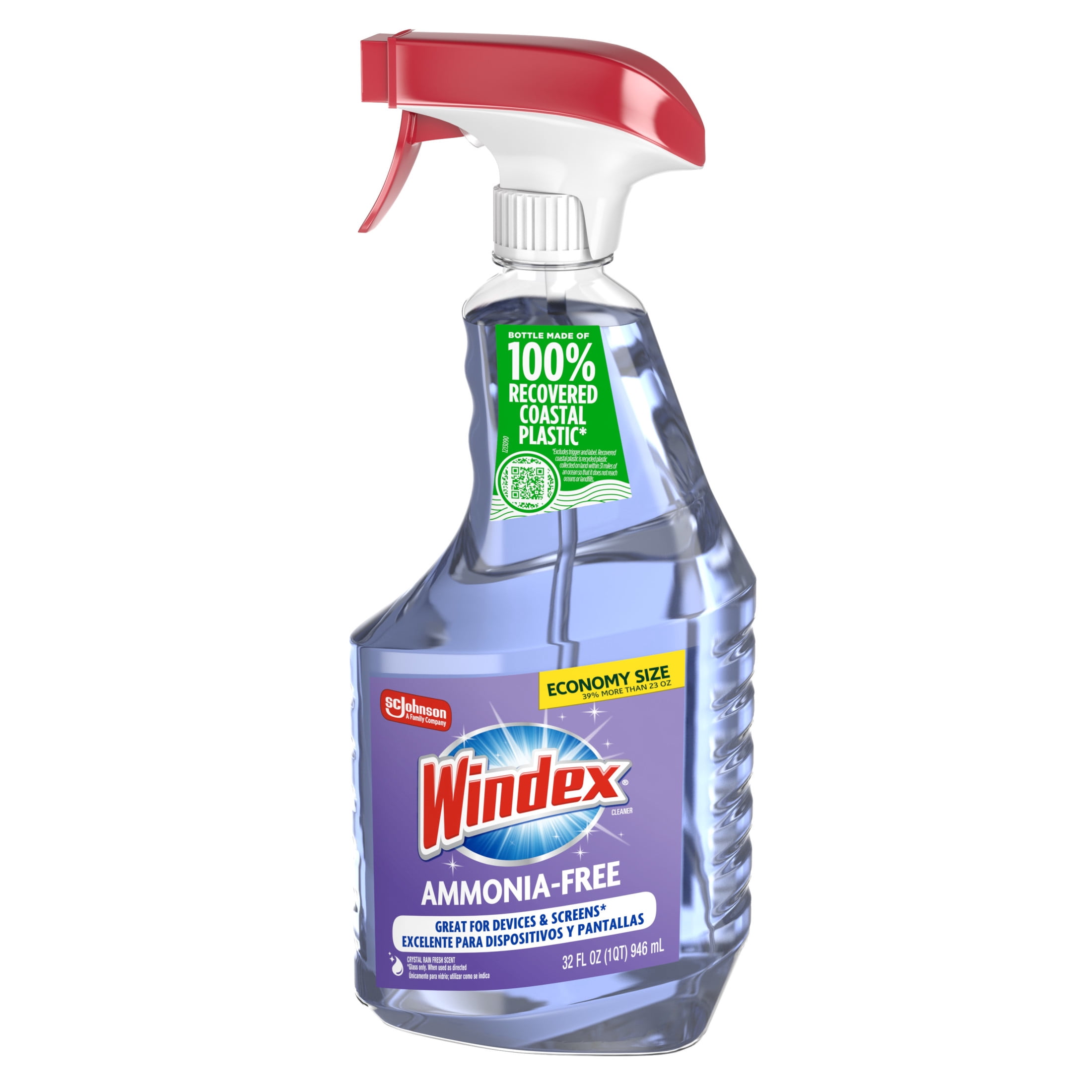 Windex Ammonia-Free Glass and Mirror Cleaner, Streak-Free Shine, Crystal Rain Scent (32 fl oz) jb9hu