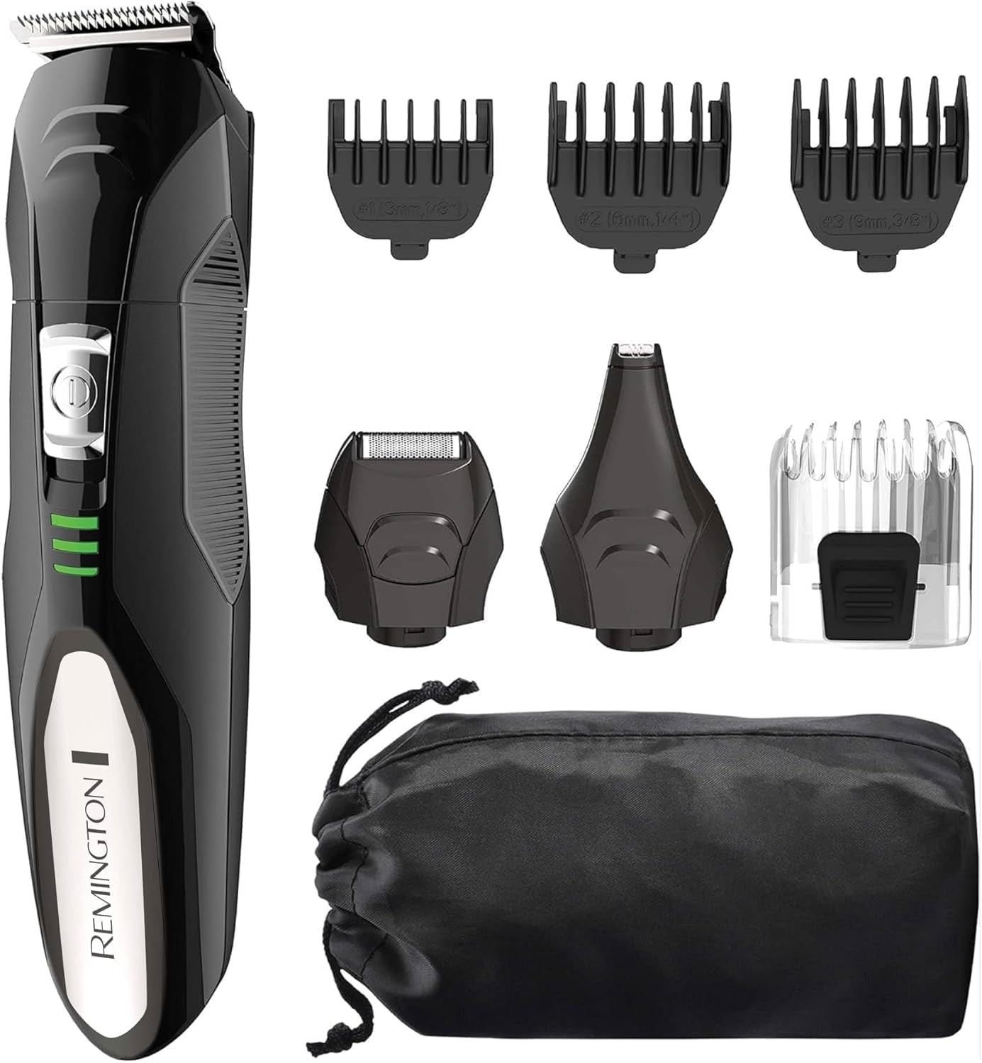 Remington All-in-One Lithium Powered Grooming Kit, Beard and Hair Trimmer Set (Black, 8-Piece) c7igk