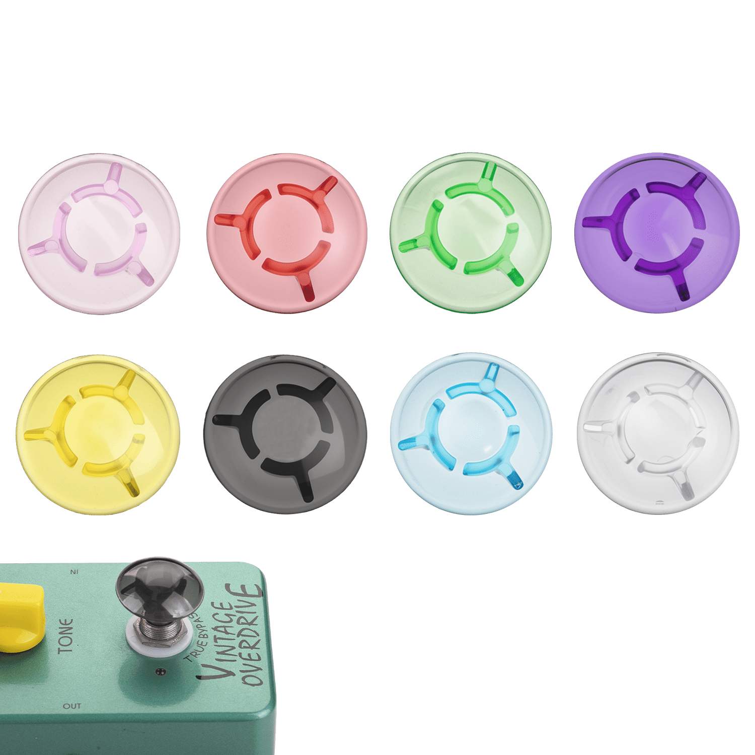 Lookseven Guitar Effects Pedal Footswitch Toppers Mushroom Shaped Protection Caps (Clear, 1 Piece) da6di
