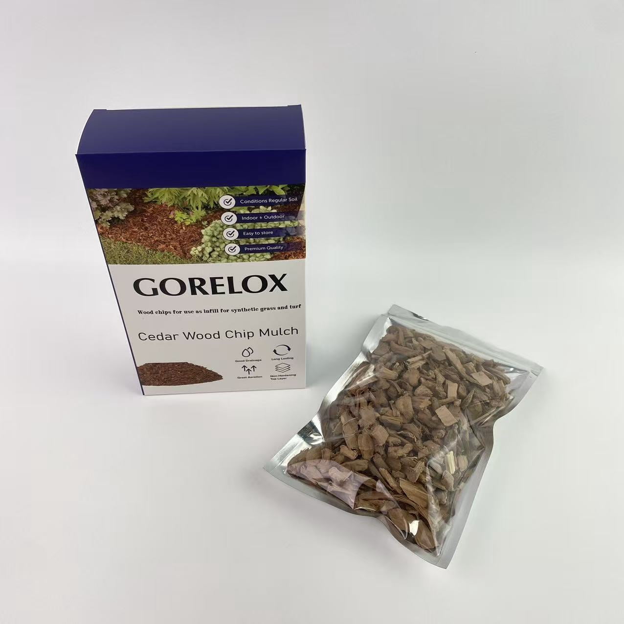 GORELOX Cedar Wood Chip Mulch for Synthetic Grass Infill and Landscaping (Natural, 2 cu ft) mbbus