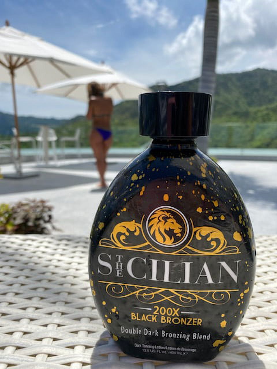 The Sicilian 200x Double Dark Bronzing Self Tanner Tanning Lotion (Black, 13.5 fl oz) 0ho35