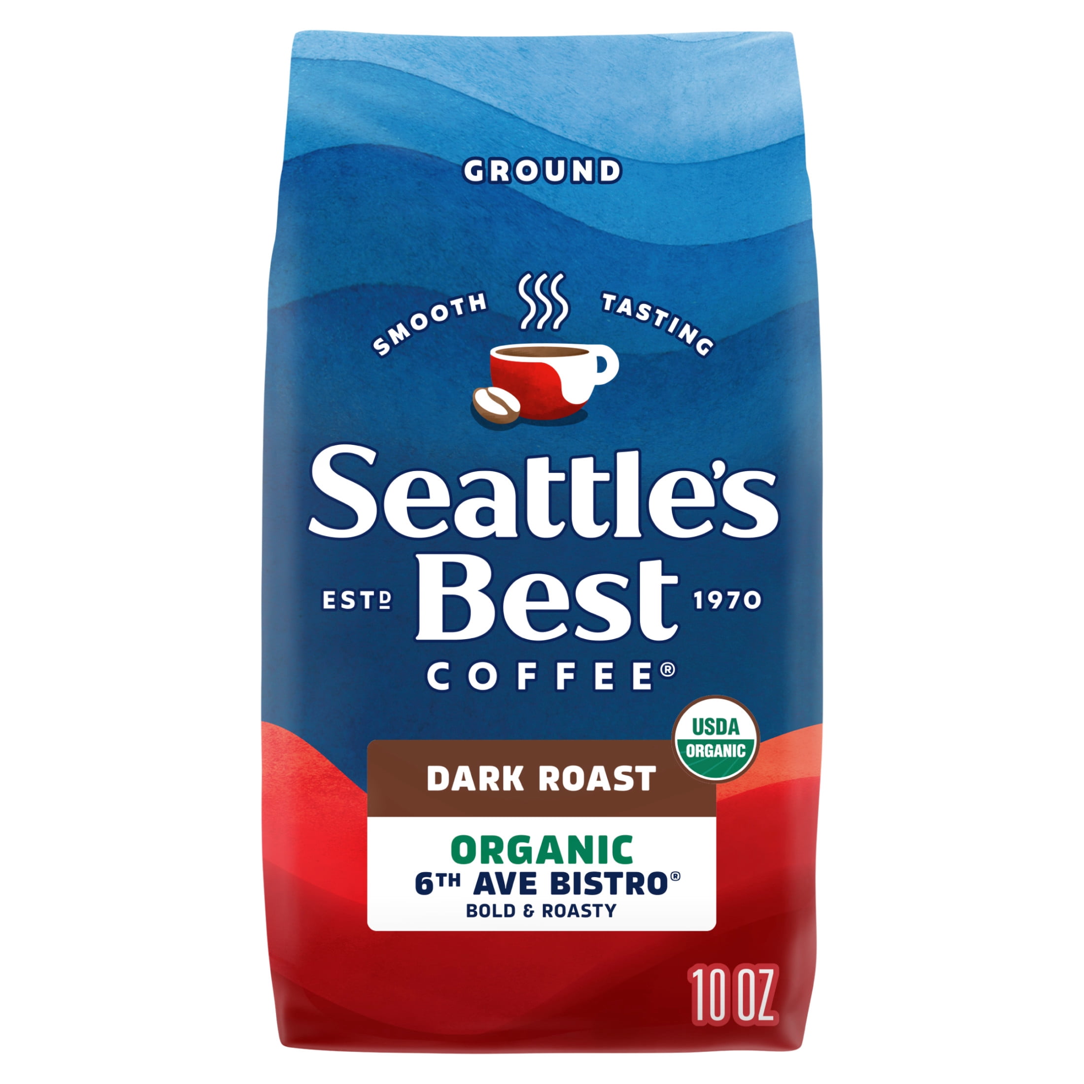 Seattle's Best Coffee 6th Ave Bistro Dark Roast Organic Ground Coffee (10 oz) 1ilcx