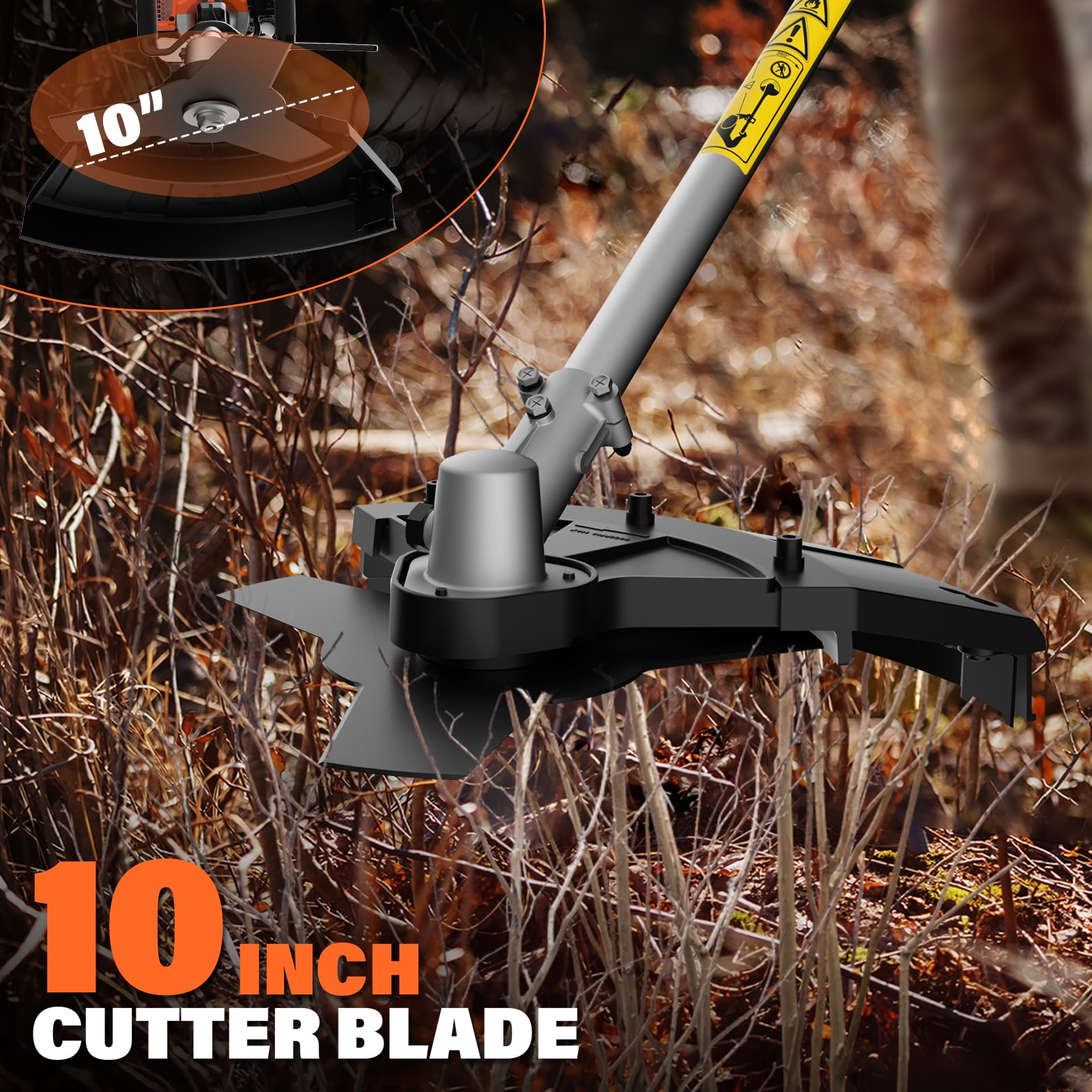 Maxlander 26cc Gas String Trimmer and Brush Cutter 2-in-1 Lawn Mower (Orange, 17-in) 3ojnl