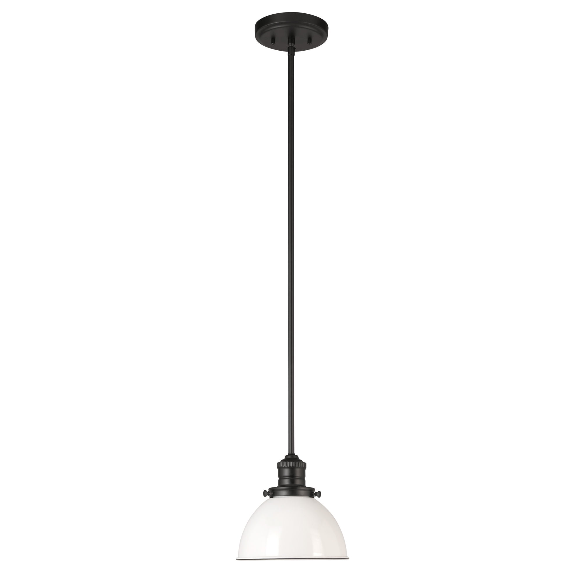 Design House Savannah Farmhouse 1-Light Indoor Dimmable Pendant Light (White/Matte Black, 57.63 in) n9vy4