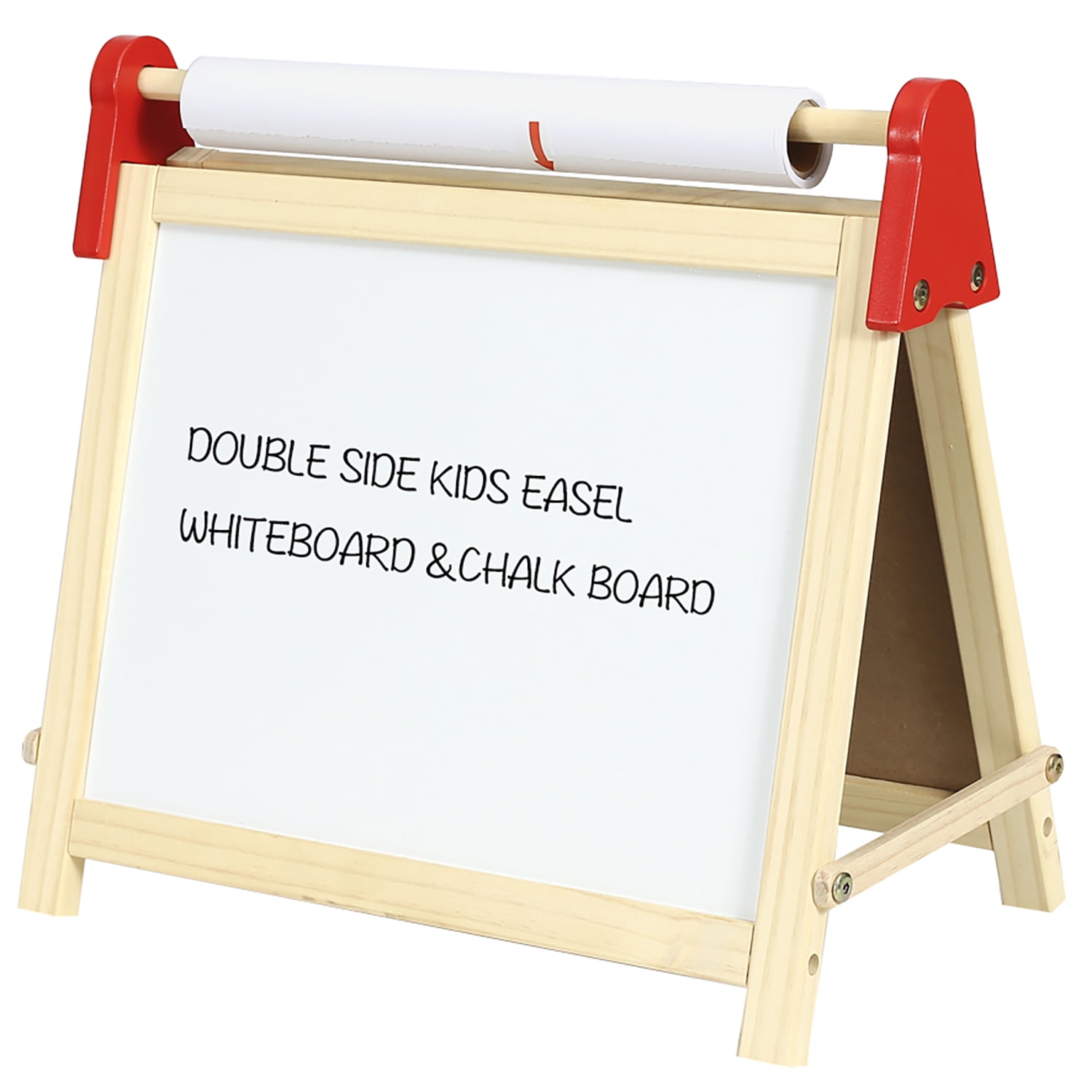 Easy Playhouse Wooden Tabletop Double-Sided Kids Easel with Magnetic Whiteboard and Chalkboard (White, 15.35 in x 11.8 in) oc080