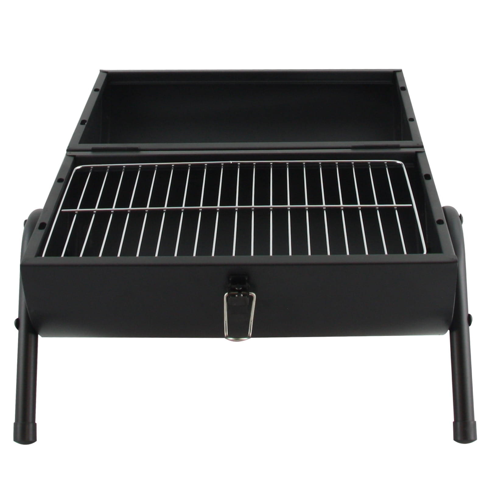 Gibson Portable Barrel Charcoal Grill with Wood Handle and Dual Racks (Black, 17 in x 11 in) 4whyb