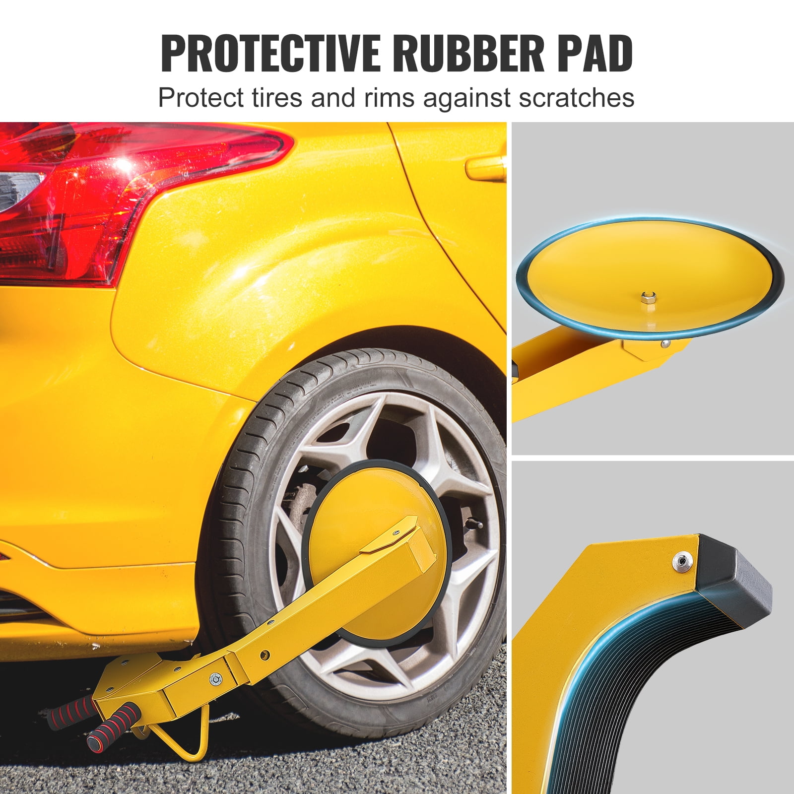 VEVOR Heavy-Duty Anti-Theft Wheel Lock Clamp (Yellow, 2-Pack, Fits 6.3 in to 15 in Tire Width) 8c4mg - Image 6