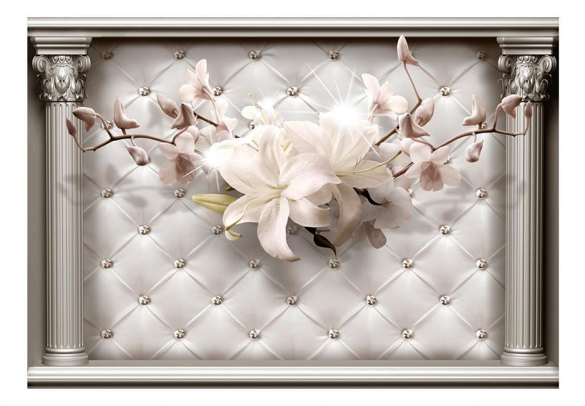 Tiptophomedecor Peel and Stick Floral Wallpaper Mural, Royal Elegance Removable Wall Decal (24 in x 120 in) 8b5me