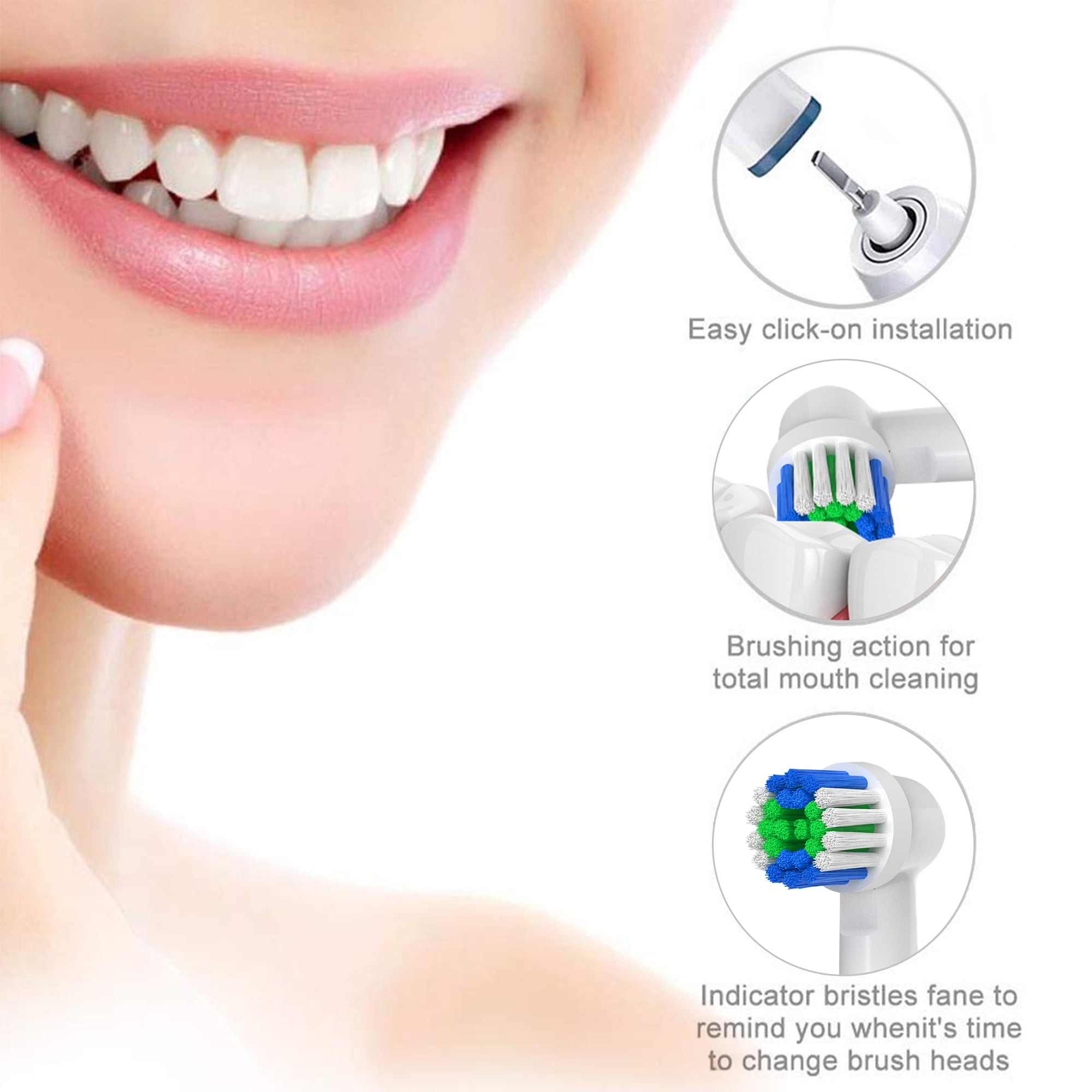 GENKENT Replacement Toothbrush Heads Compatible with Oral-B Braun, Precision Clean Electric Toothbrush Refills (Brown, 20 Pack) t0qa6