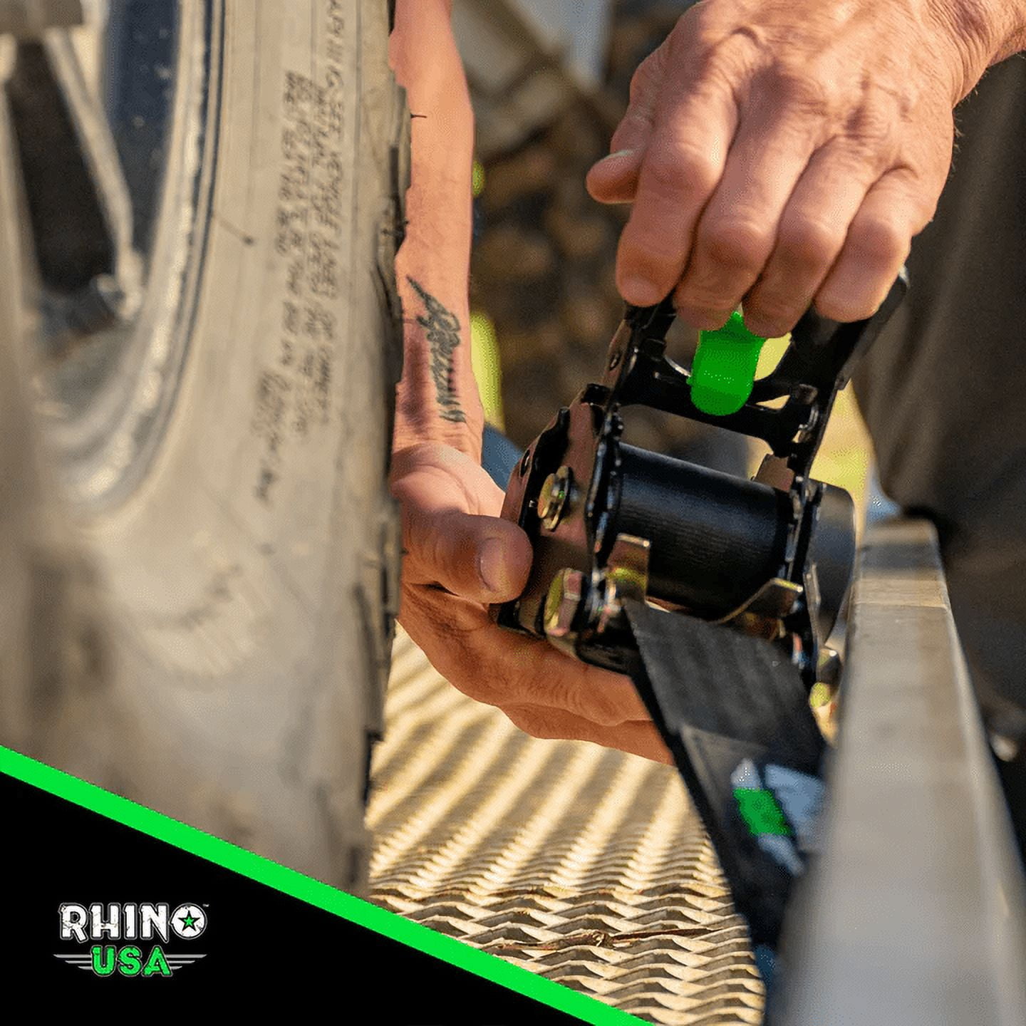 Rhino USA Retractable Ratchet Straps, Heavy-Duty Cargo Tie Downs with S-Hooks (Black, 2 Pack, 1 in x 10 ft) ekr0w