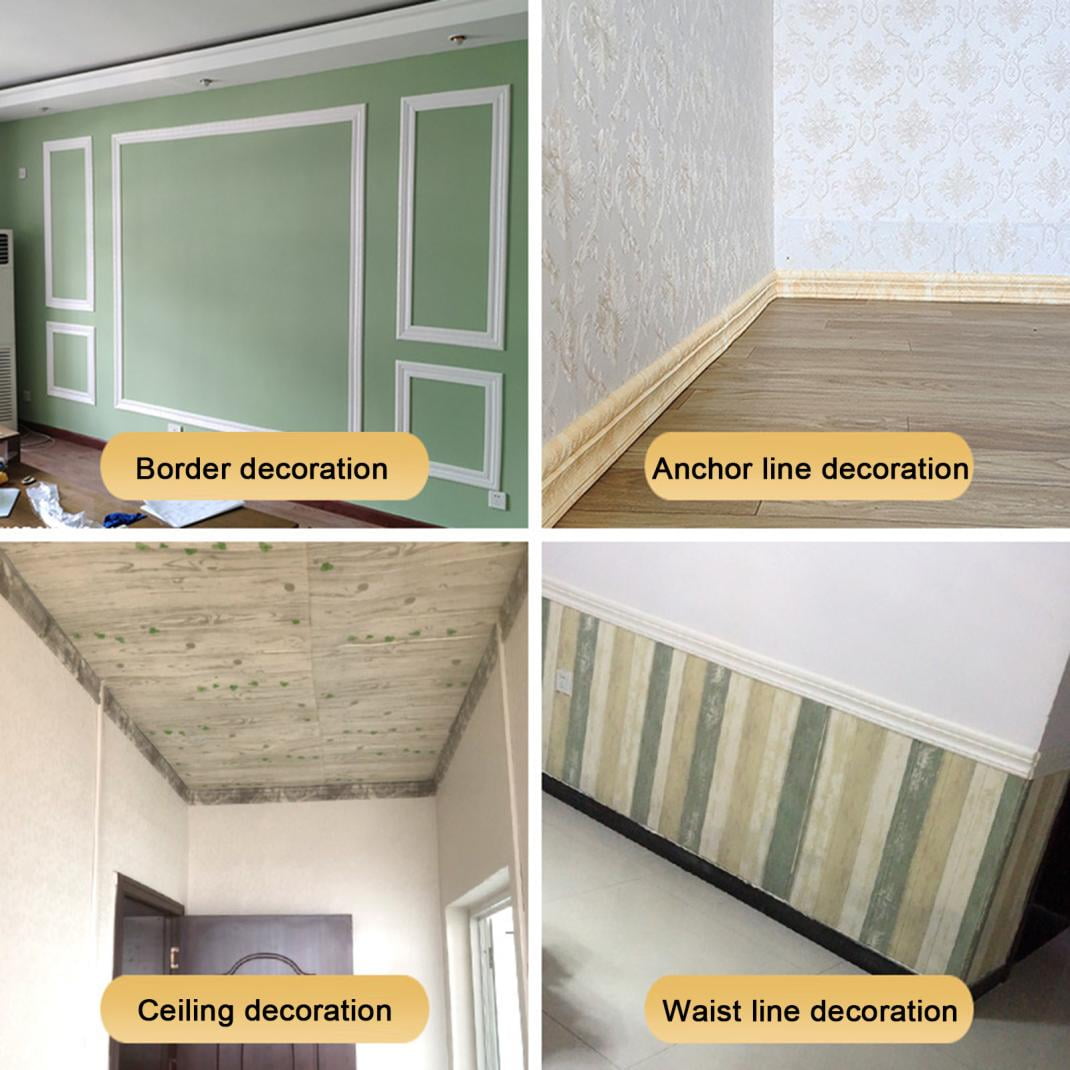 Aorijia Peel and Stick Foam Molding Trim, Flexible Self-Adhesive Wall Baseboard for Home Decor (White, 90 in x 3 in) pcr4t