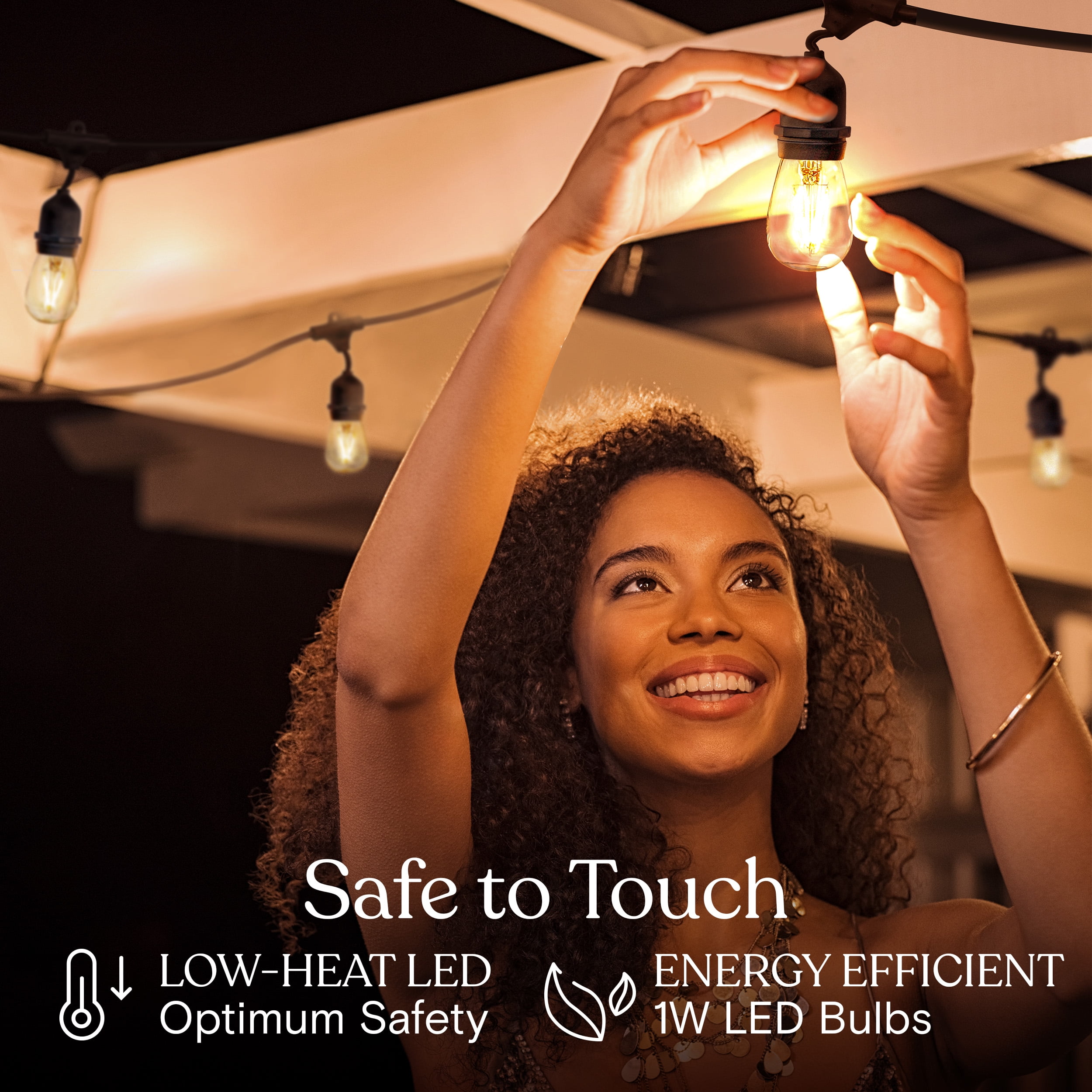 Brightech Ambience Pro LED Outdoor String Lights (Soft White, 24 ft) y2pil