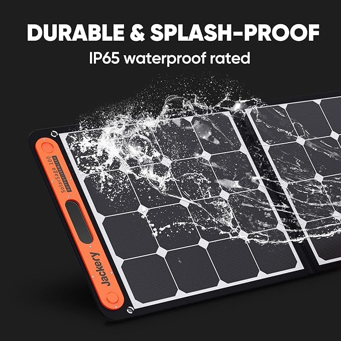 Jackery SolarSaga 100W Bifacial Solar Panel Portable High-Efficiency Foldable Charger (Black, 7.94 lb) 8kjib