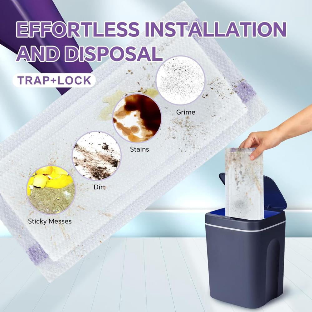 ZQZiQi Disposable Mopping Pad Refills for Spray Mops, Multi-Surface Absorbent Microfiber Cleaning Pads (White, 20-Count) cs47d
