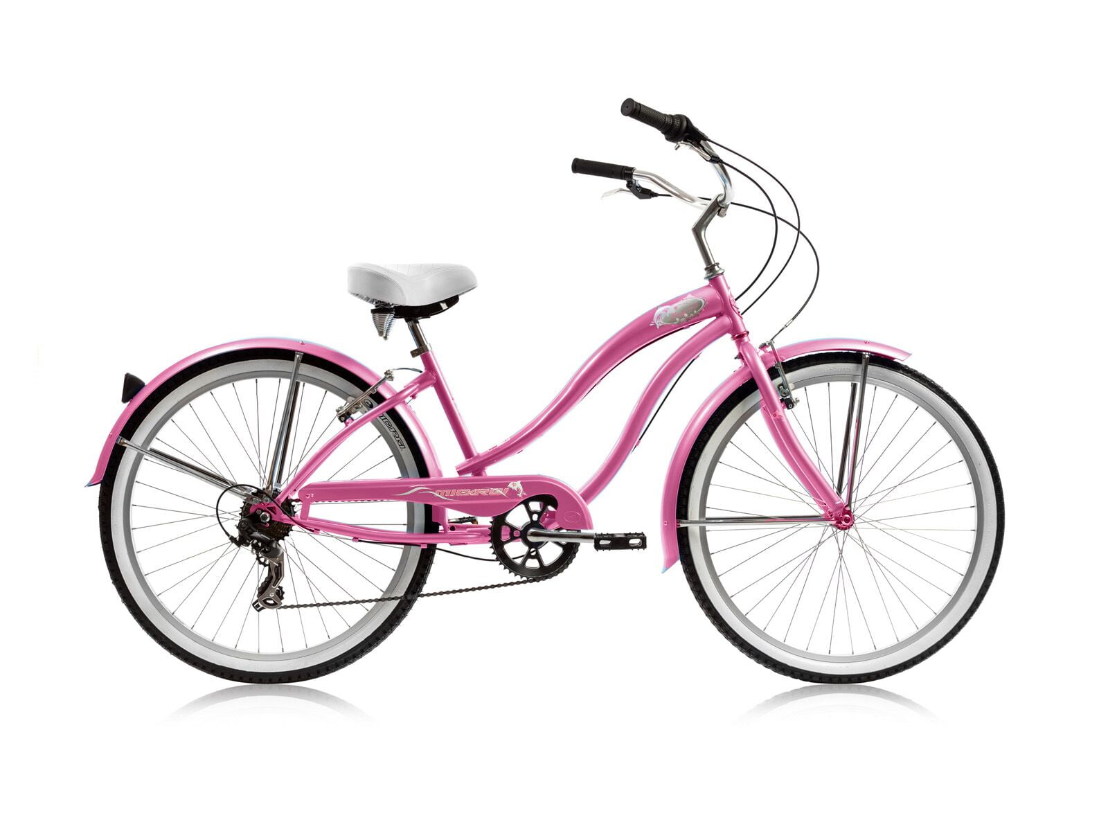 Wonder Wheels 26 in. Beach Cruiser Bicycle (7 Speed, Pink Rims) l51w2