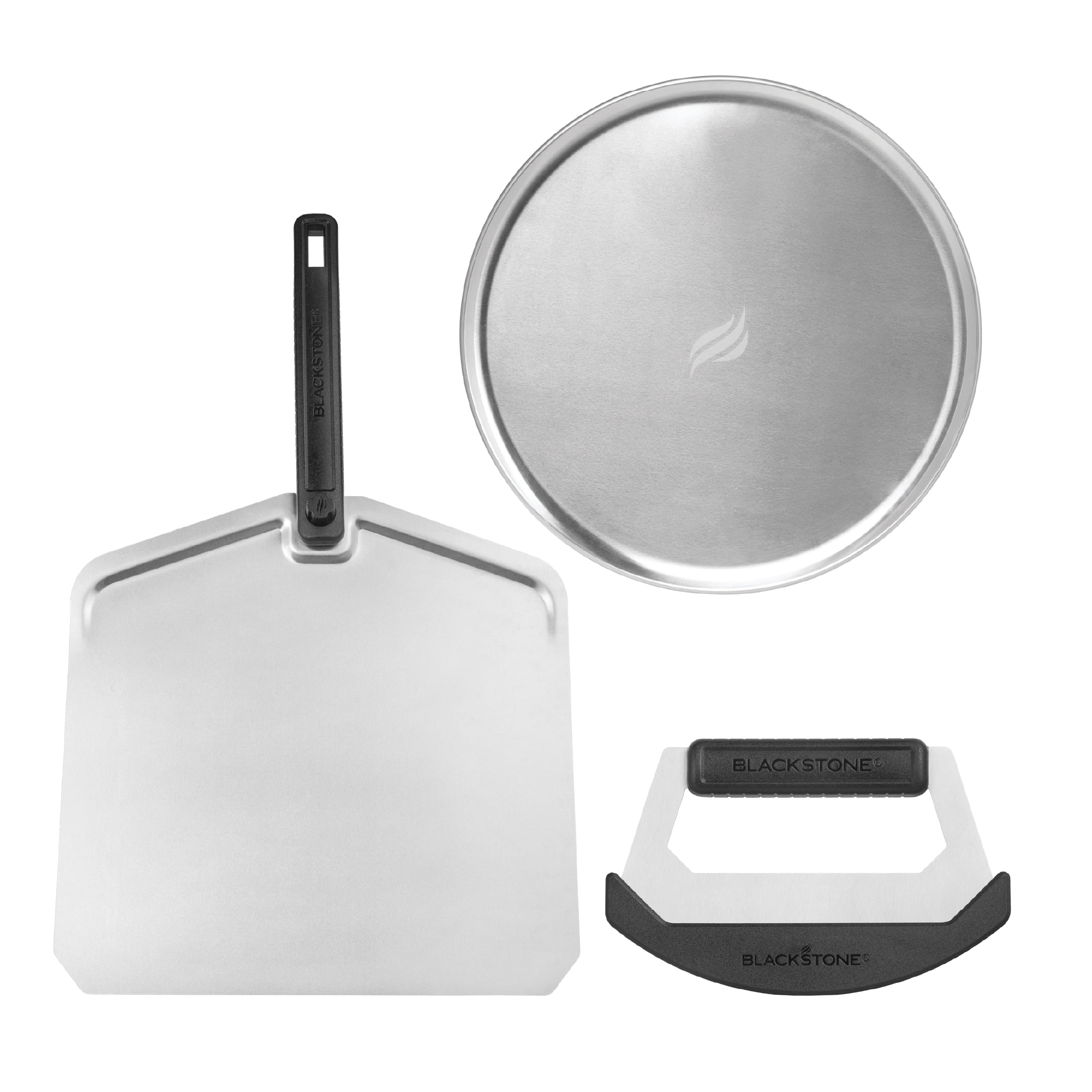 Blackstone Pizza Oven Accessory Kit with Aluminum Tray, Foldable Peel, and Cutter (Silver, 3-Piece) 4owcx