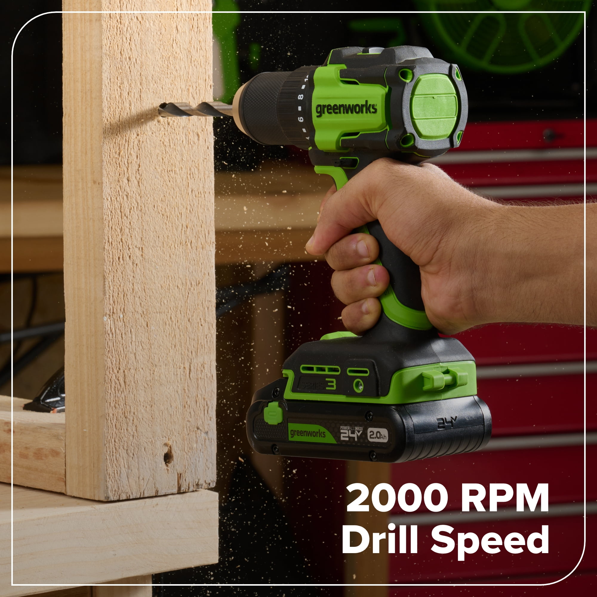 Greenworks 24V Cordless Brushless 4-Piece Power Tool Combo Kit with Drill, Impact Driver, Circular Saw, Flashlight, Batteries, and Charger (Green) gr6y7