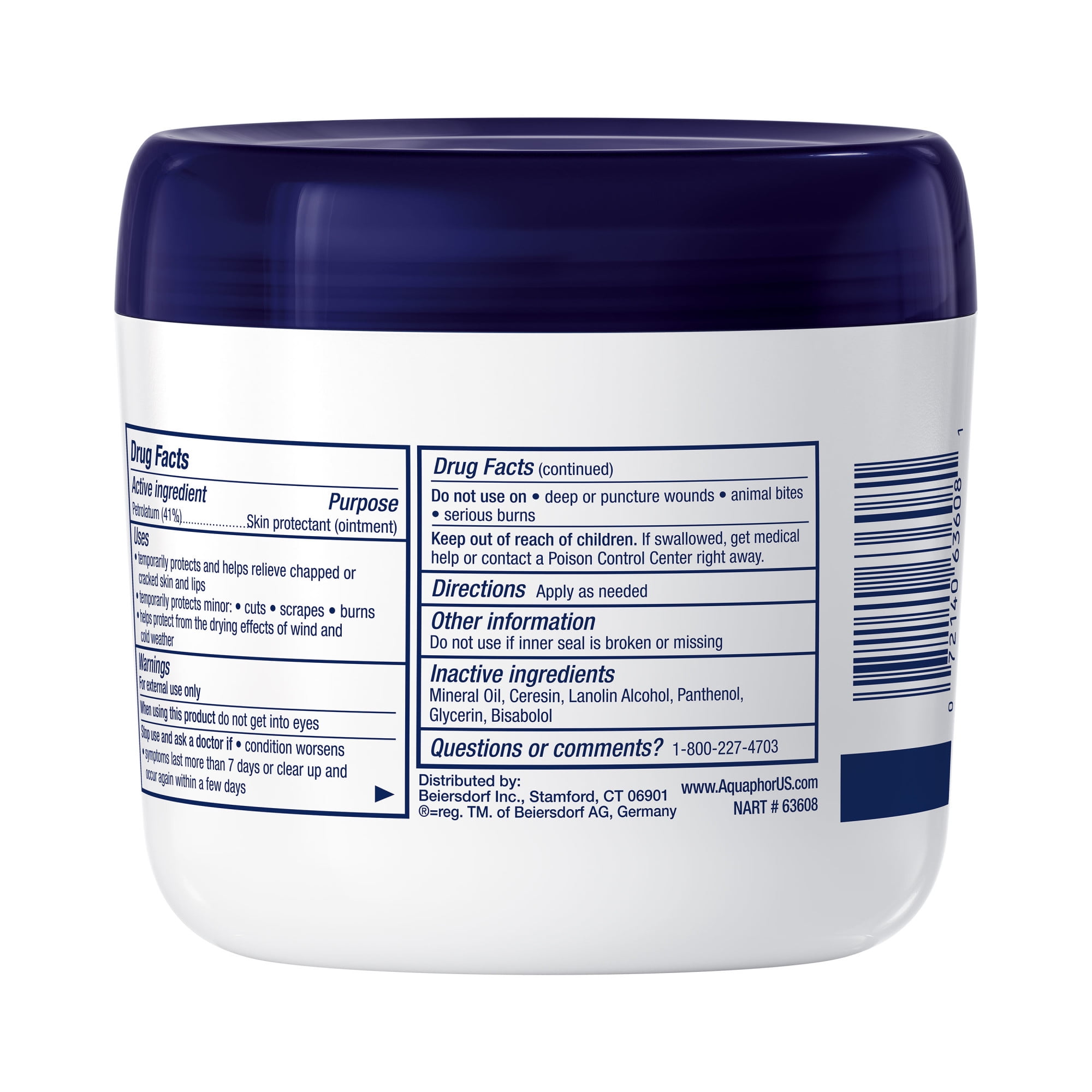 Aquaphor Healing Ointment Advanced Therapy Skin Protectant for Dry and Cracked Skin (Fragrance Free, 14 oz) kk8uv