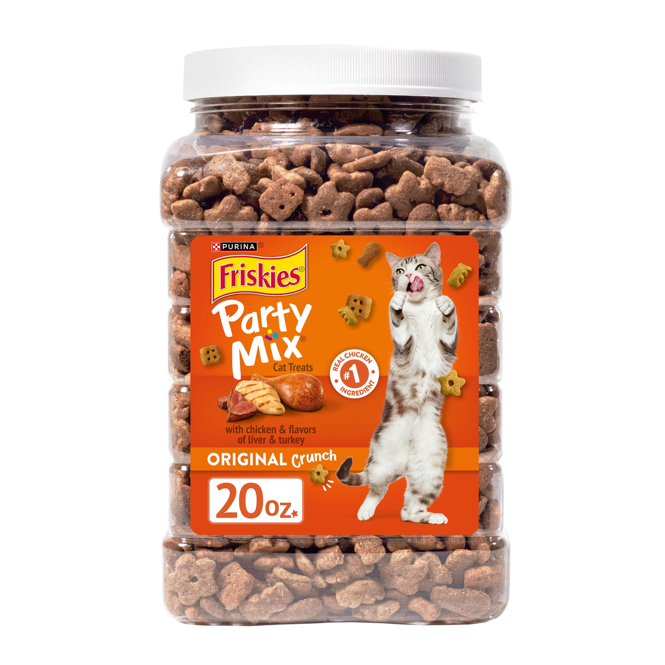 Friskies Party Mix Original Crunch Cat Treats, Chicken, Liver & Turkey Flavor (20 oz) kmb7l