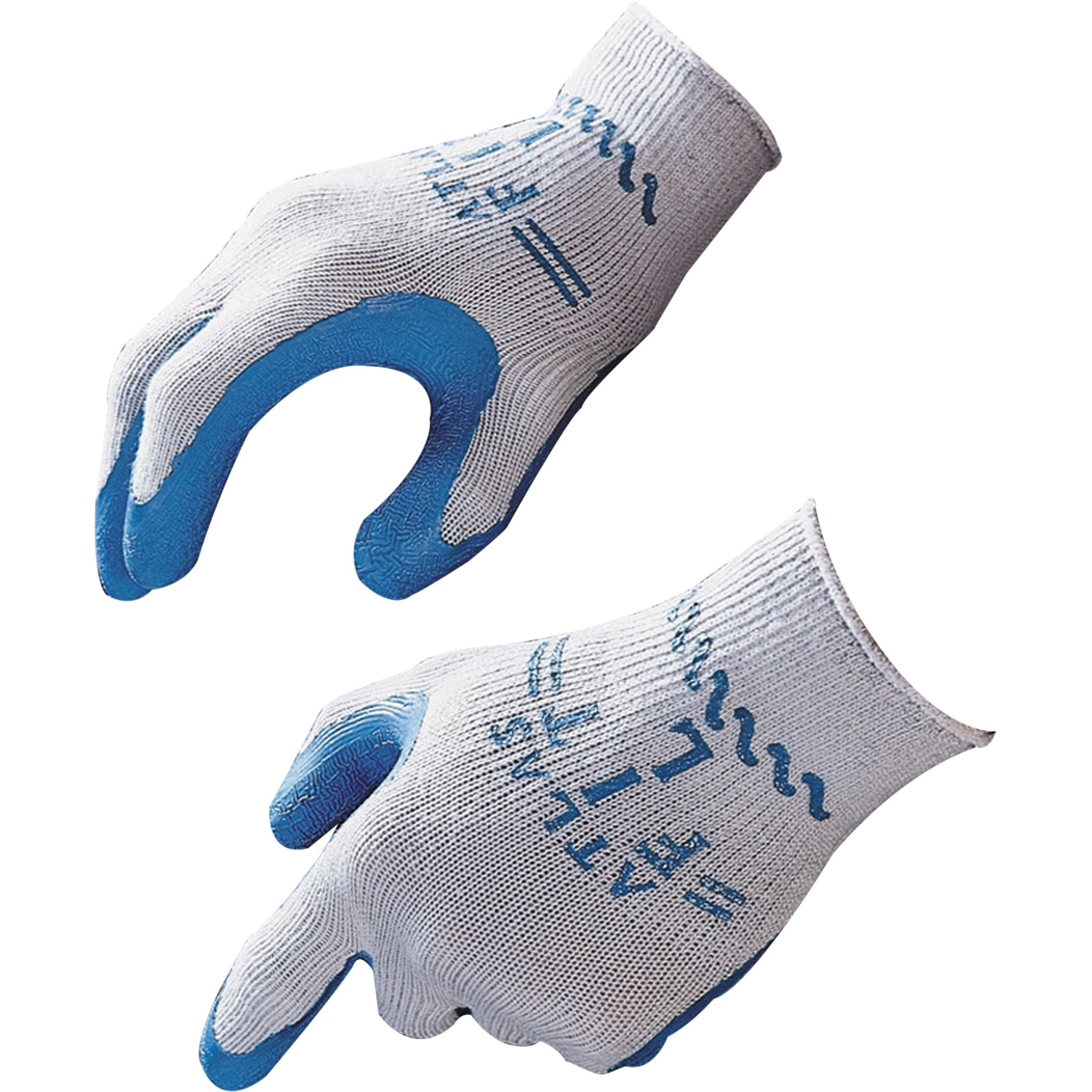 Showa Atlas Fit General Purpose Gloves, Durable Rubber Coated Work Gloves (Blue/Gray, Large, 2 Pair) rz2ei