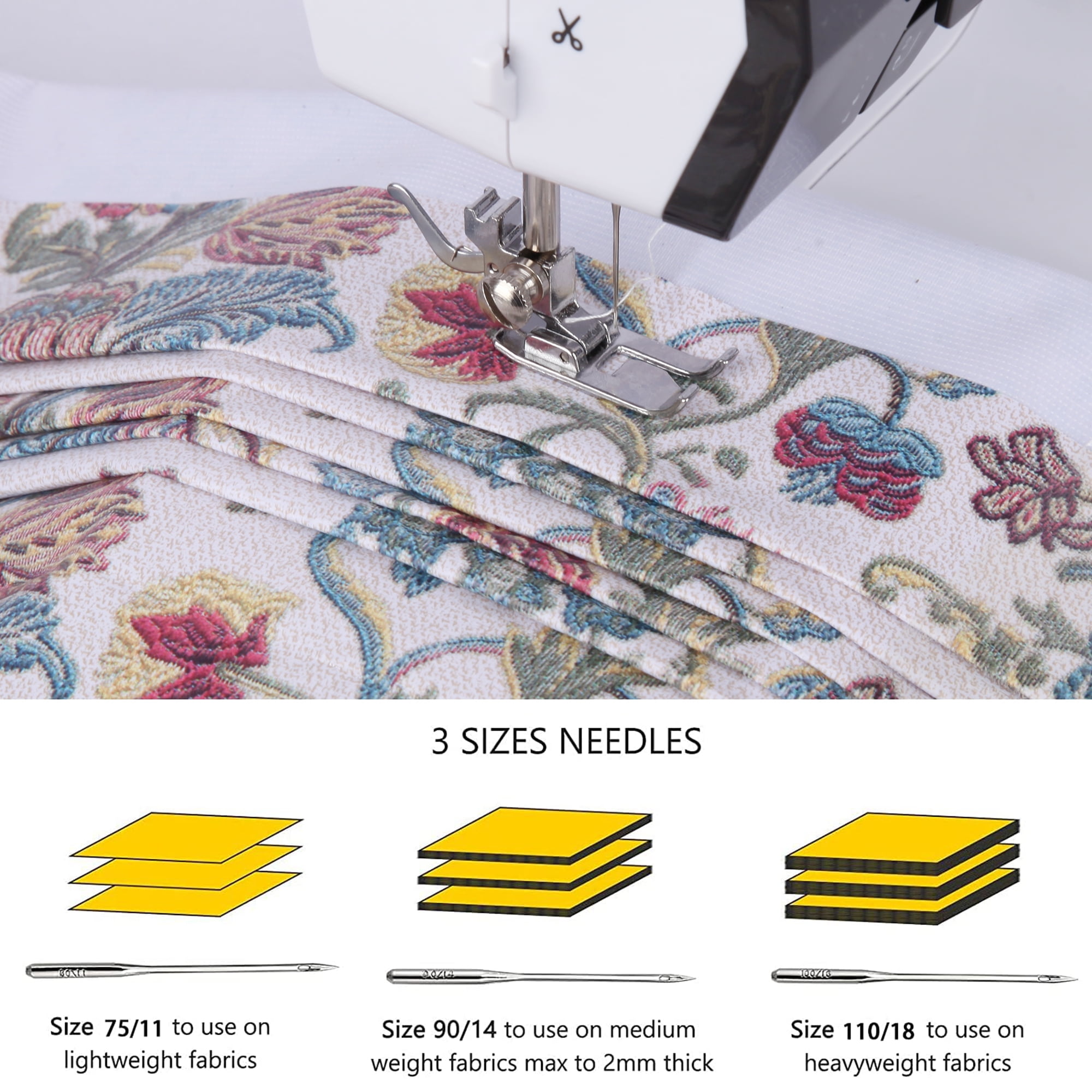 BCOOSS Portable Sewing Machine for Beginners with Extension Table and 38 Built-in Stitches (Black, 1 Unit) t9e8o